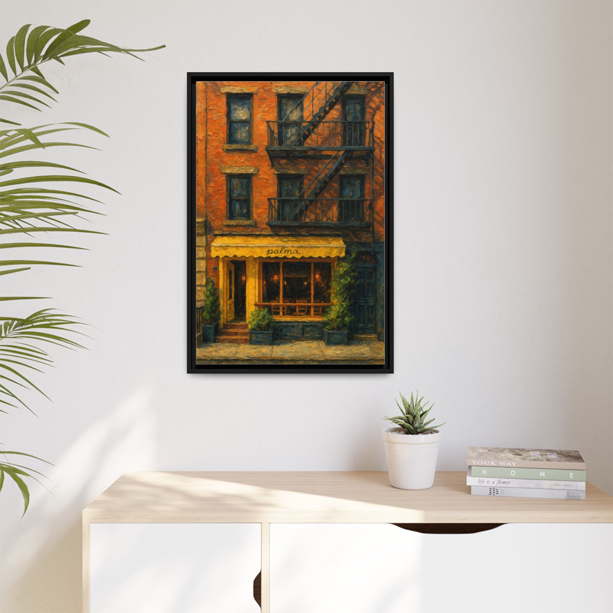 Palma II — Restaurant Print | Matte Canvas + Wooden Frame