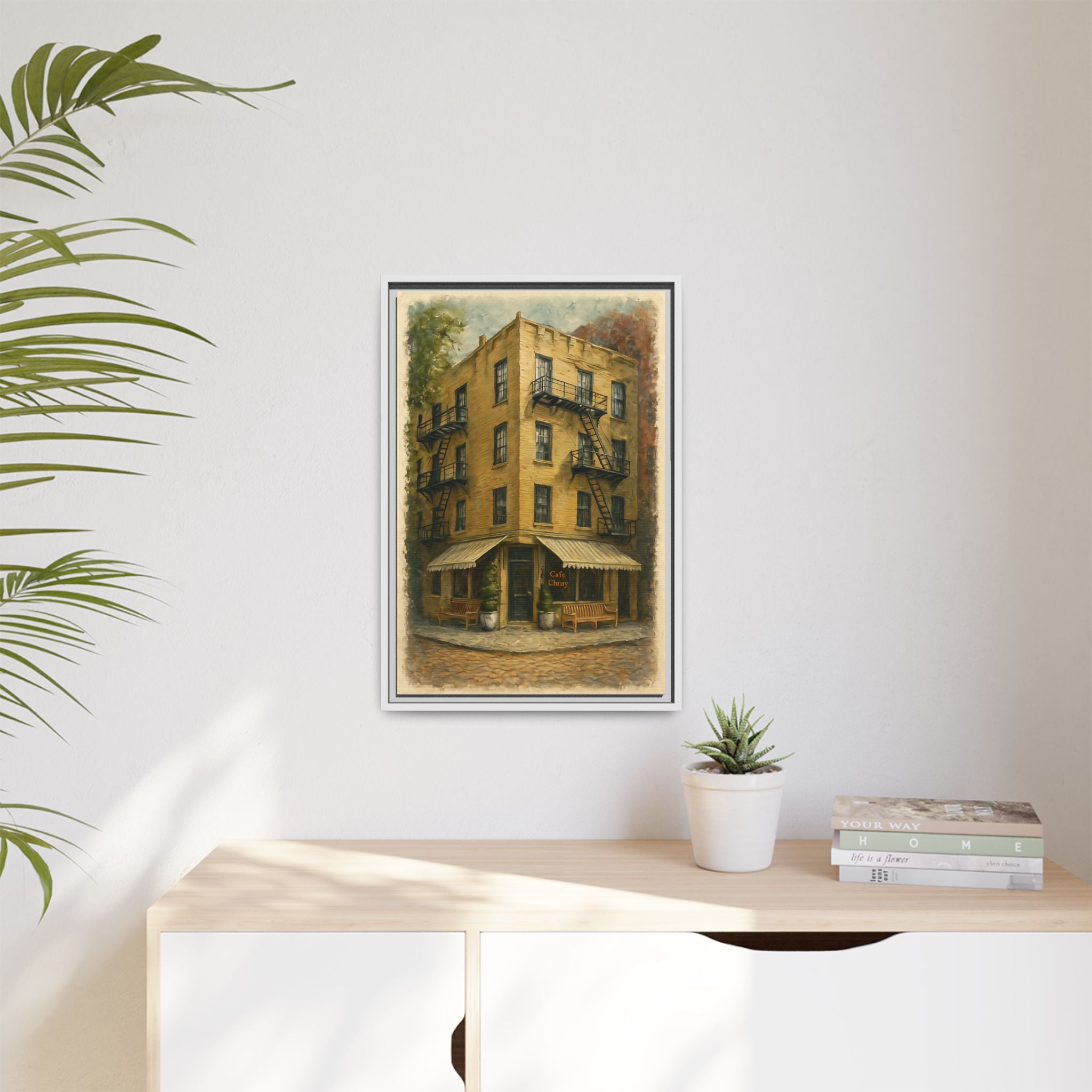 Cafe Cluny — Restaurant Print | Matte Canvas + Wooden Frame