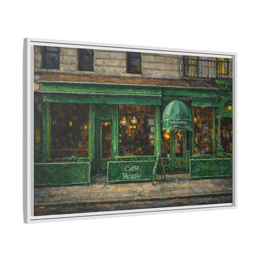 Caffe Reggio — Restaurant Print | Matte Canvas + Wooden Frame