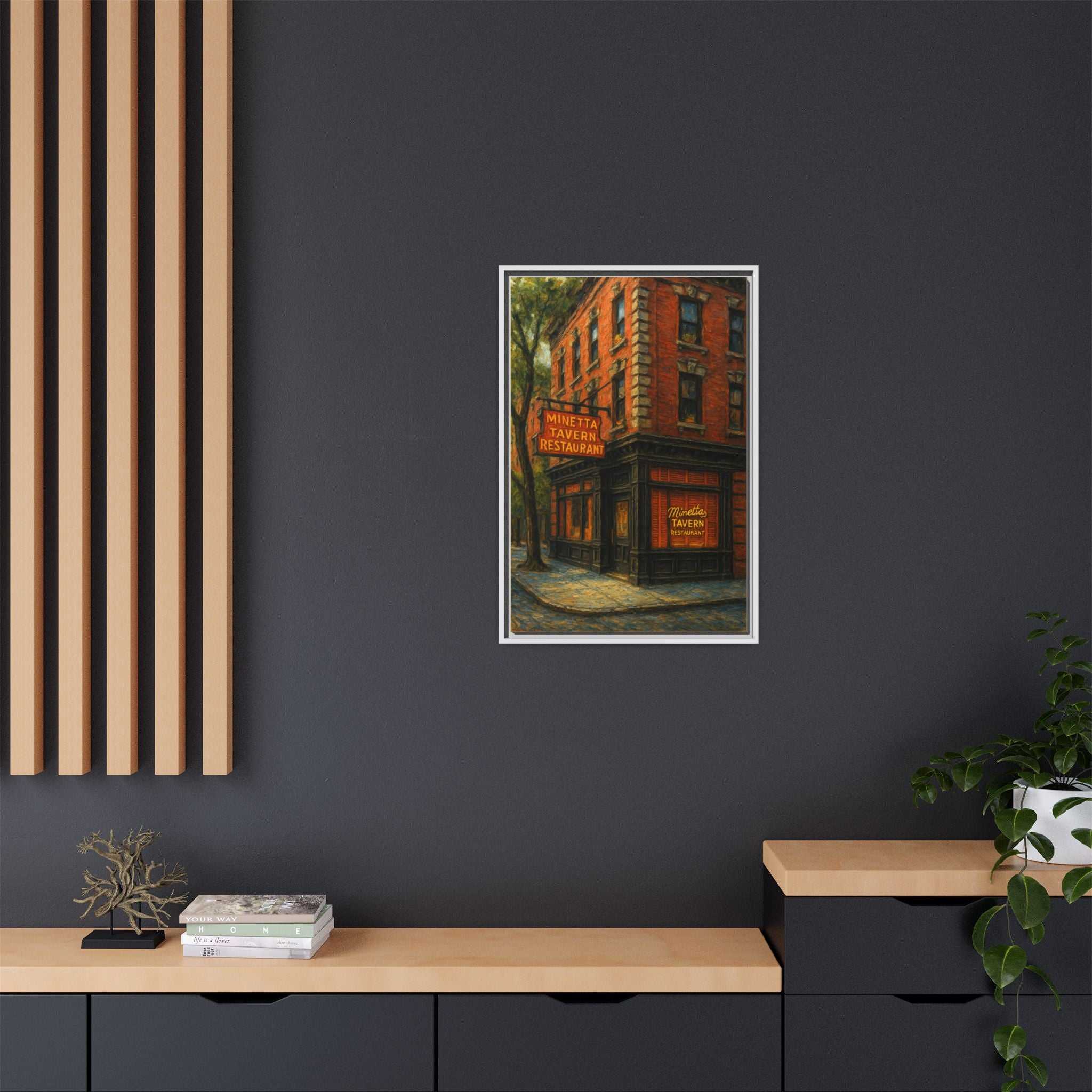 Minetta Tavern — Restaurant Print | Matte Canvas + Wooden Frame