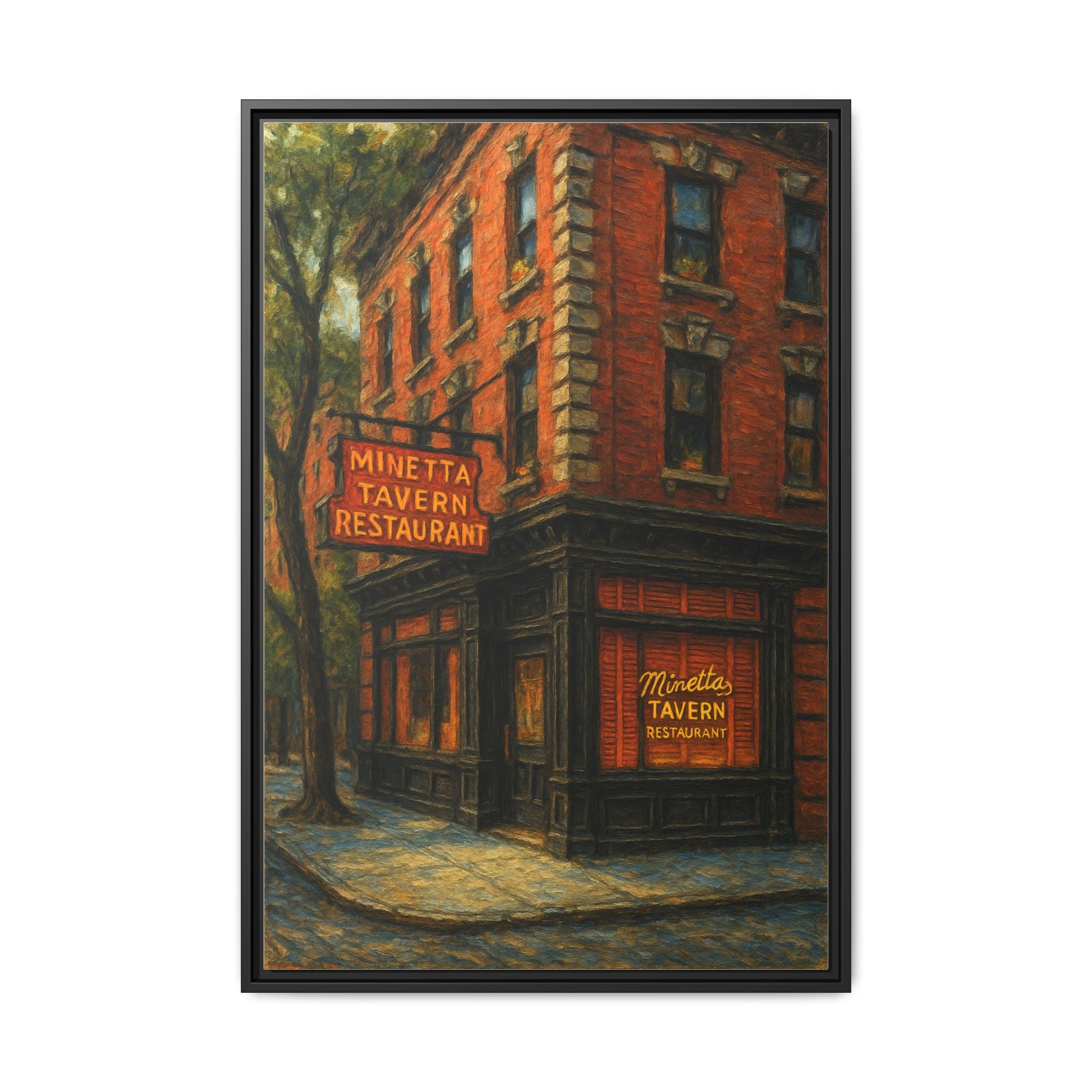 Minetta Tavern — Restaurant Print | Matte Canvas + Wooden Frame
