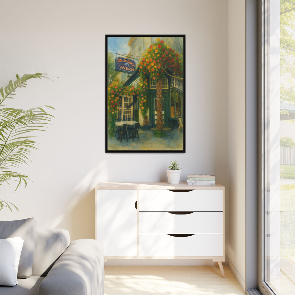 White Horse Tavern — Restaurant Print | Matte Canvas + Wooden Frame