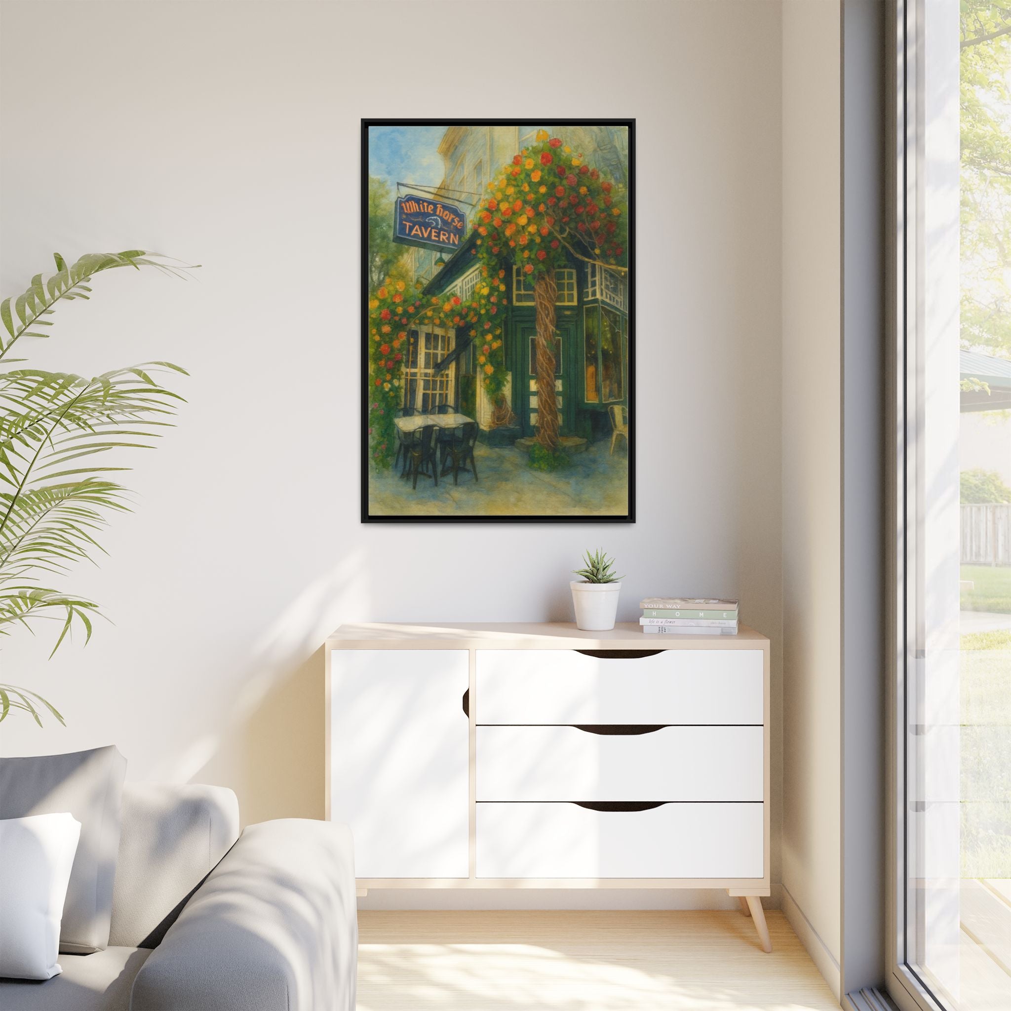 White Horse Tavern — Restaurant Print | Matte Canvas + Wooden Frame