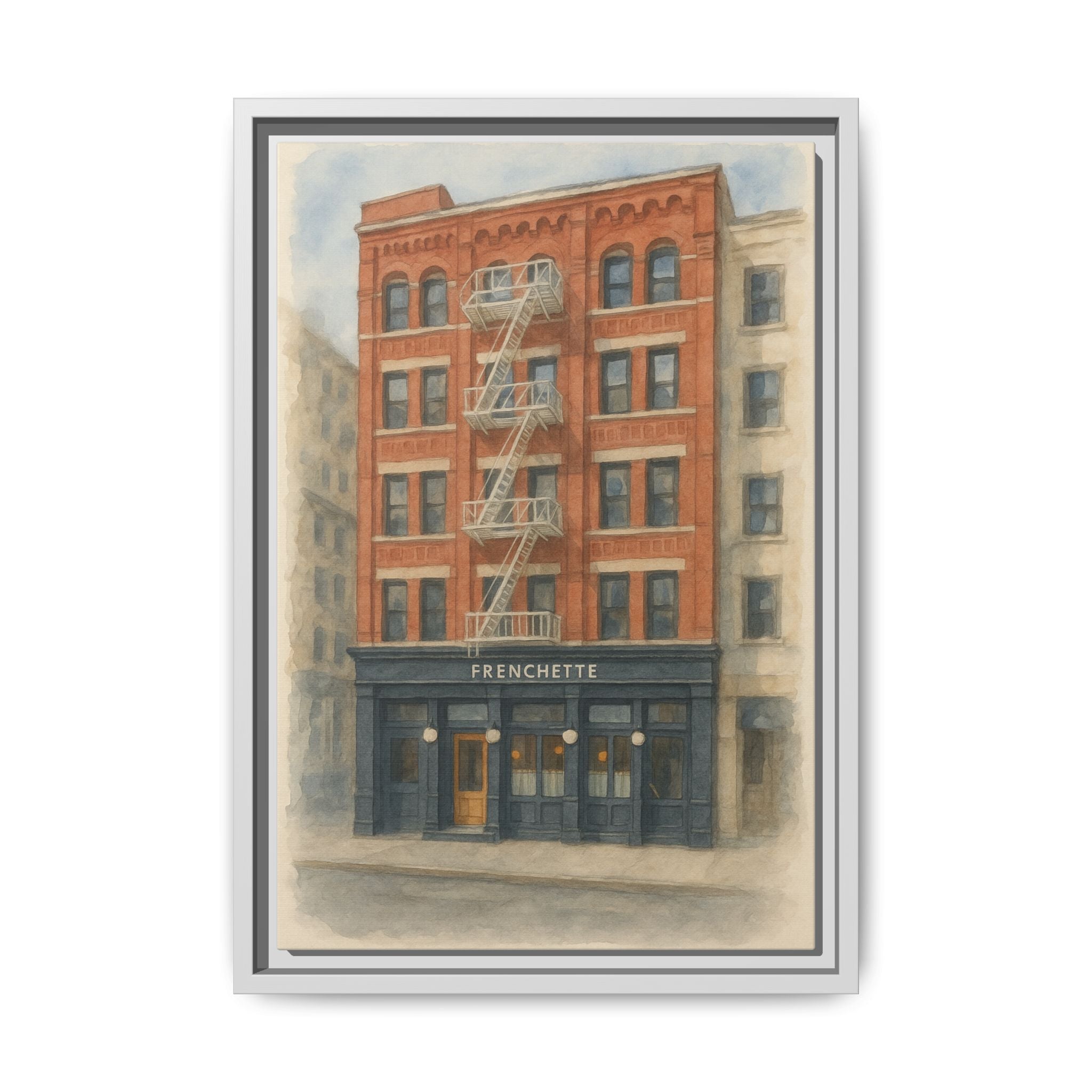 Frenchette Restaurant — Restaurant Print | Matte Canvas + Wooden Frame