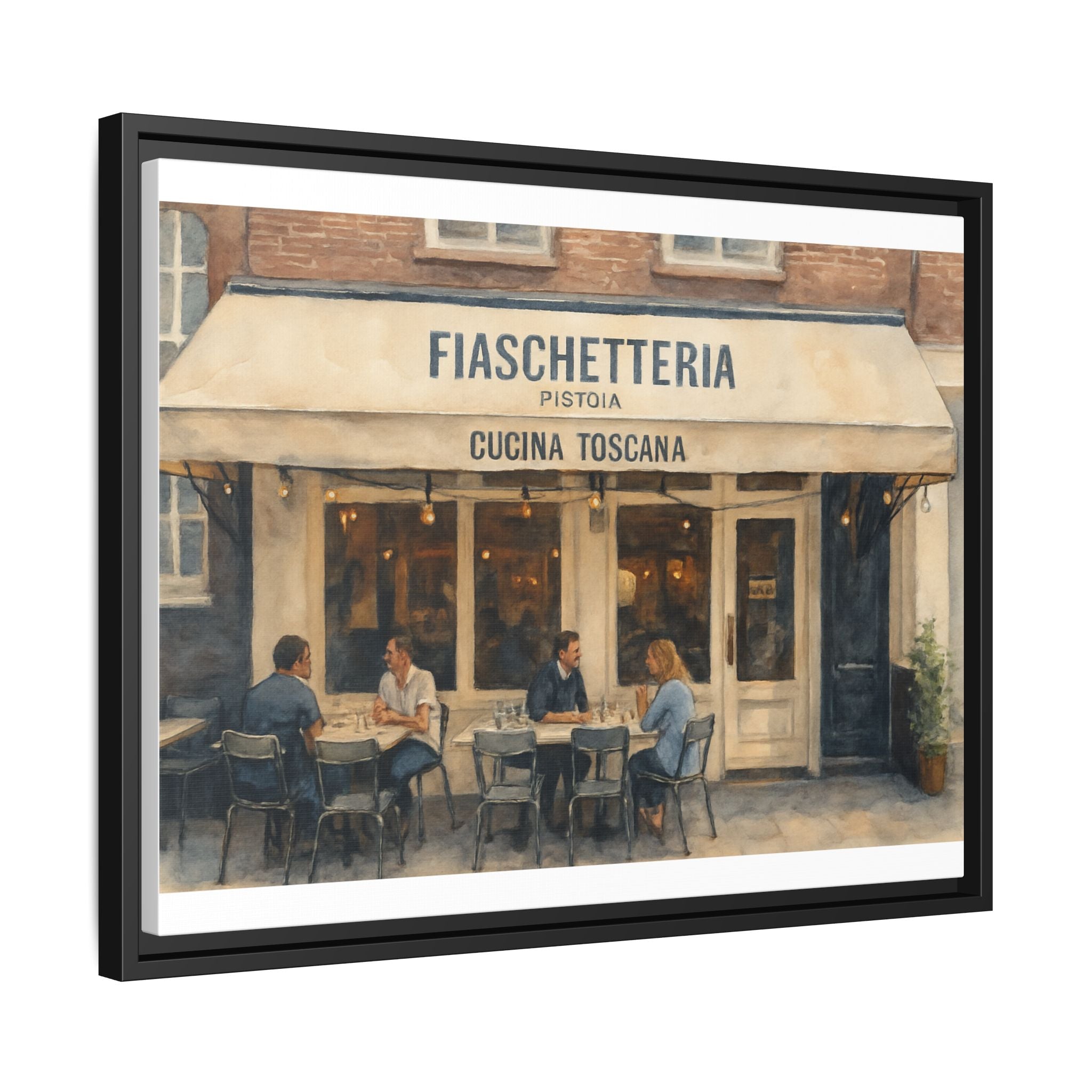 Fiaschetteria Pistoia — Restaurant Print | Matte Canvas + Wooden Frame