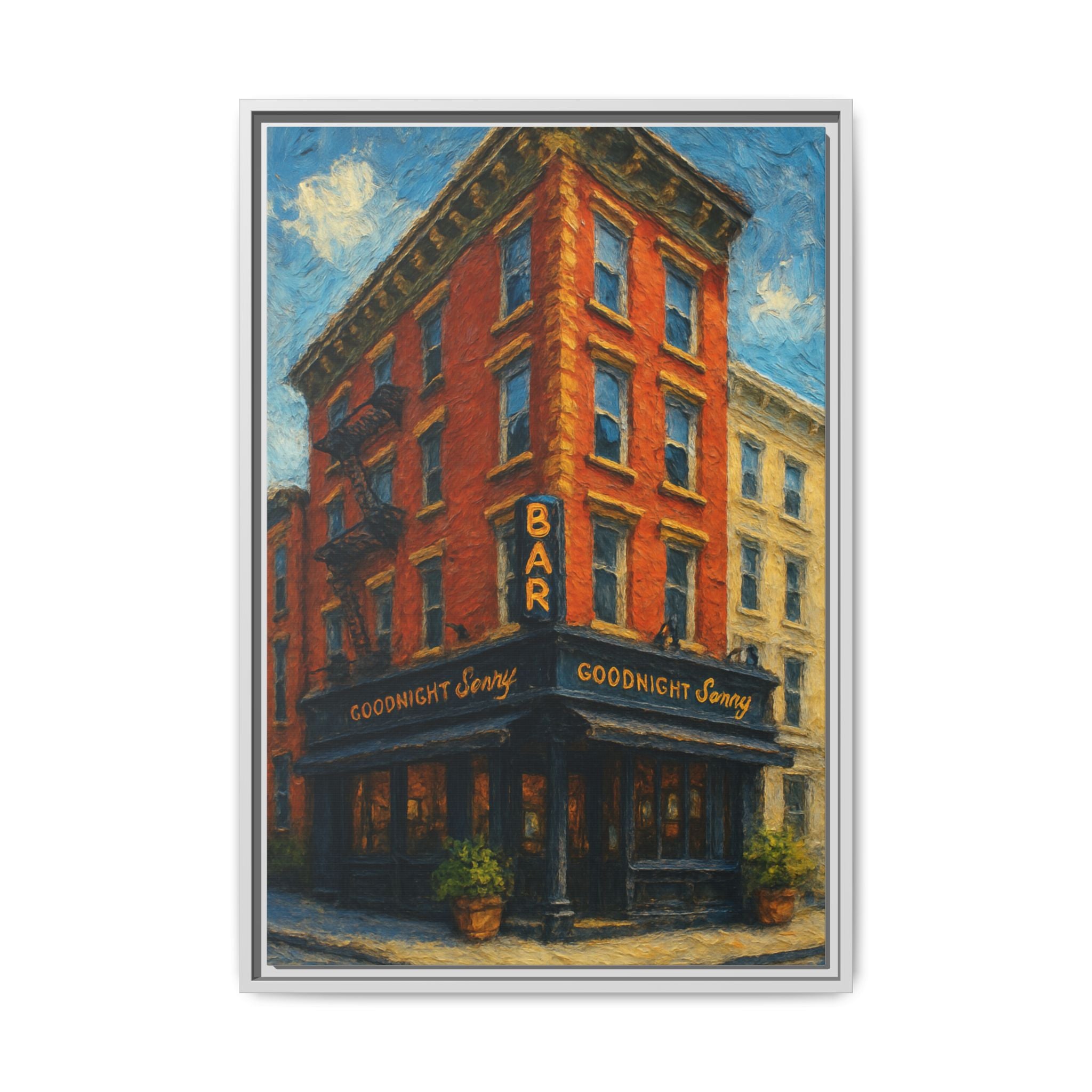 Goodnight Sonny — Restaurant Print | Matte Canvas + Wooden Frame