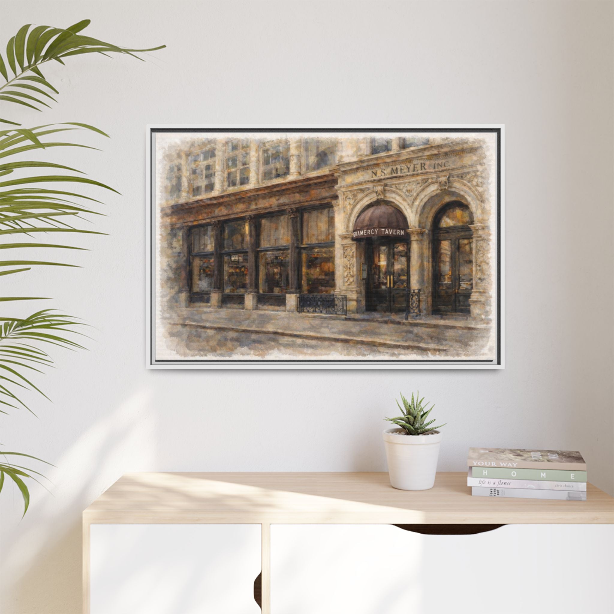 Gramercy Tavern — Restaurant Print | Matte Canvas + Wooden Frame