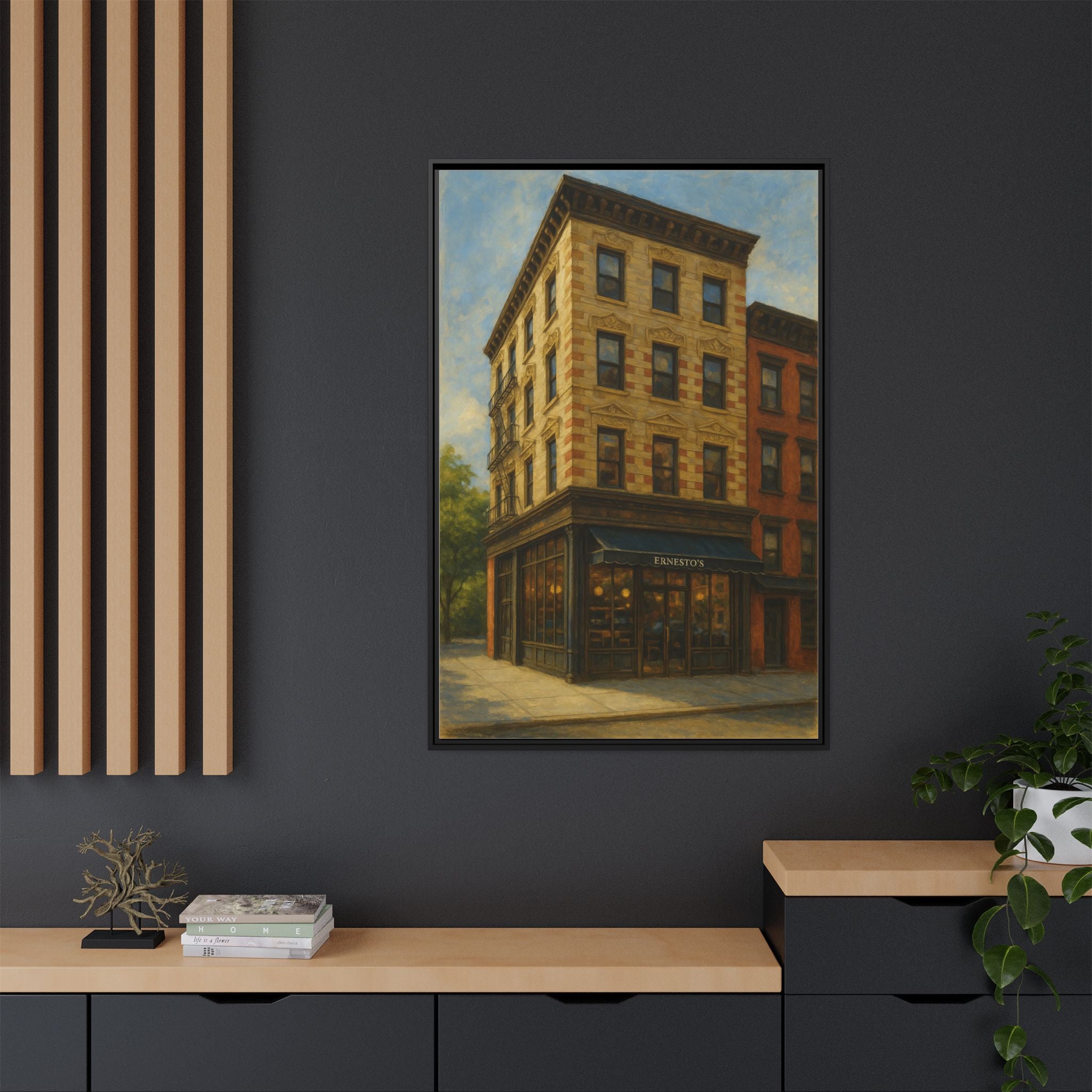 Ernesto's — Restaurant Print | Matte Canvas + Wooden Frame