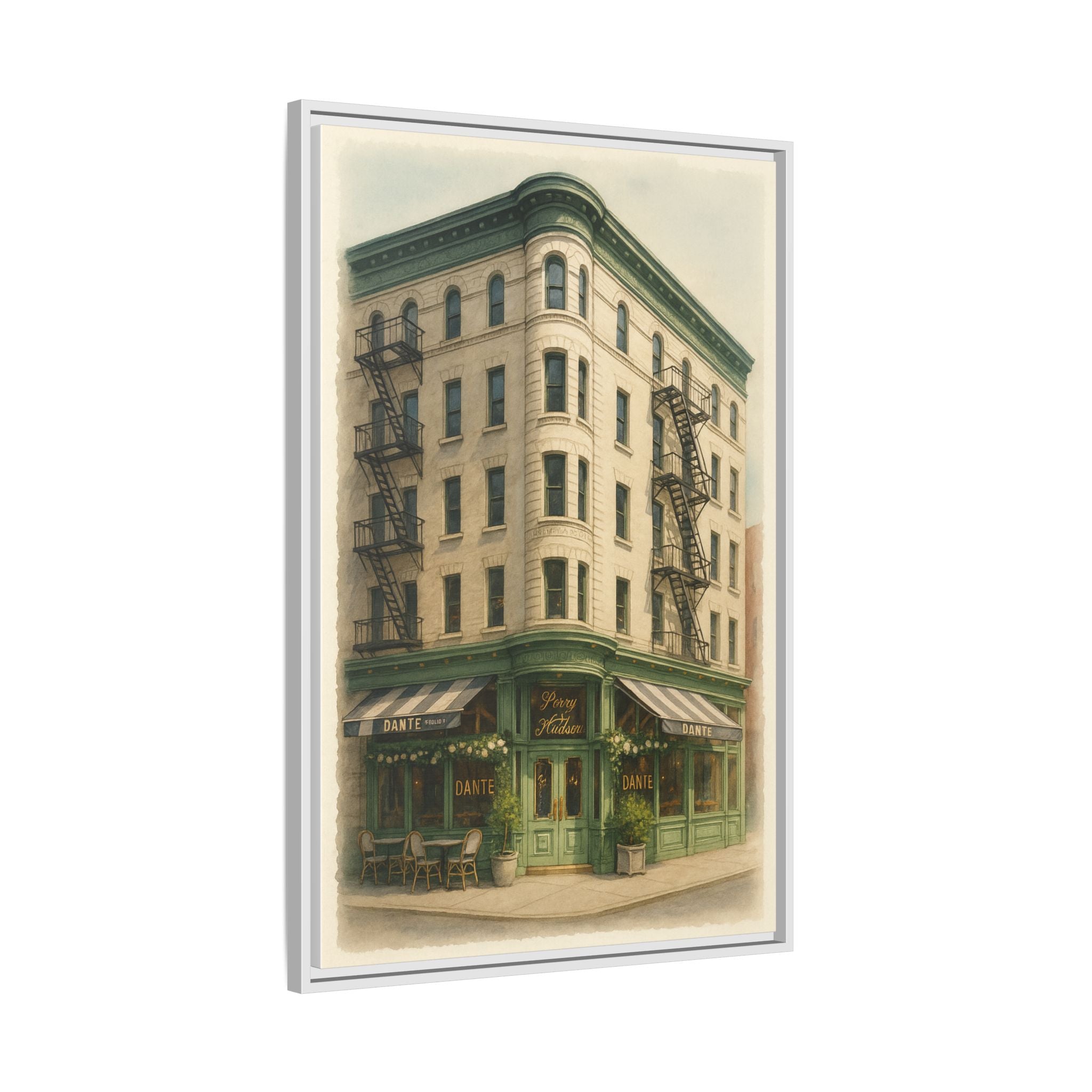 Dante West Village — Restaurant Print | Matte Canvas + Wooden Frame