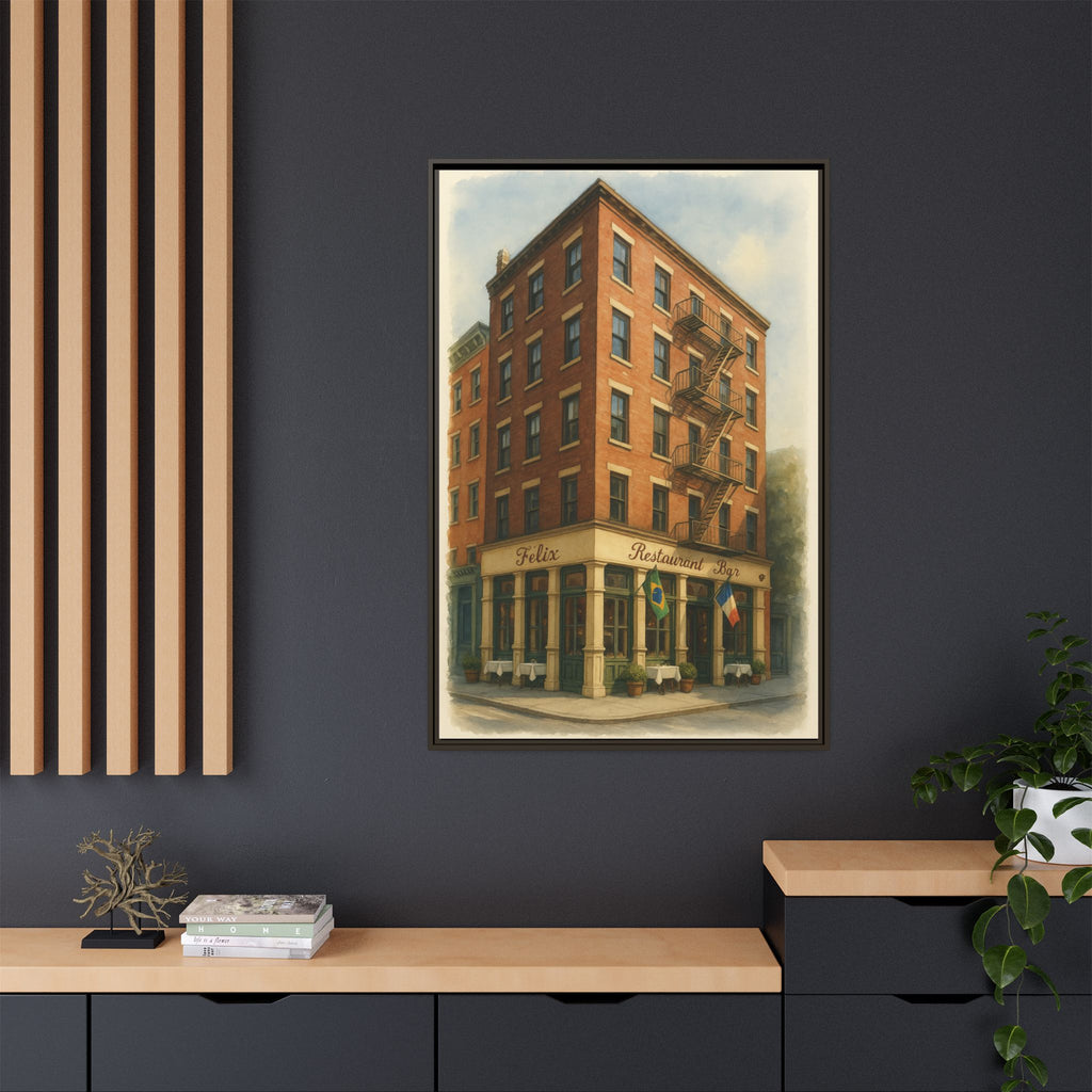 Felix — Restaurant Print | Matte Canvas + Wooden Frame