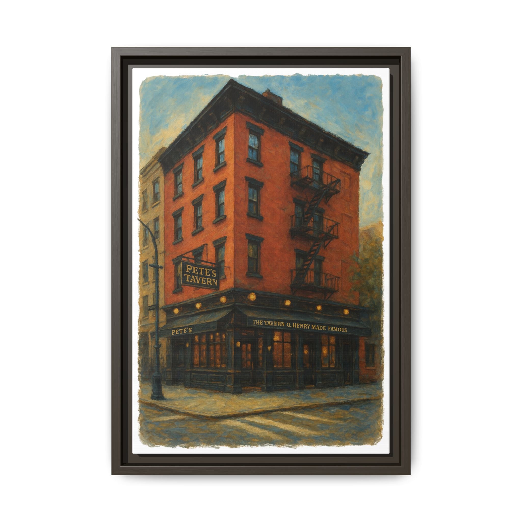 Pete's Tavern — Restaurant Print | Matte Canvas + Wooden Frame