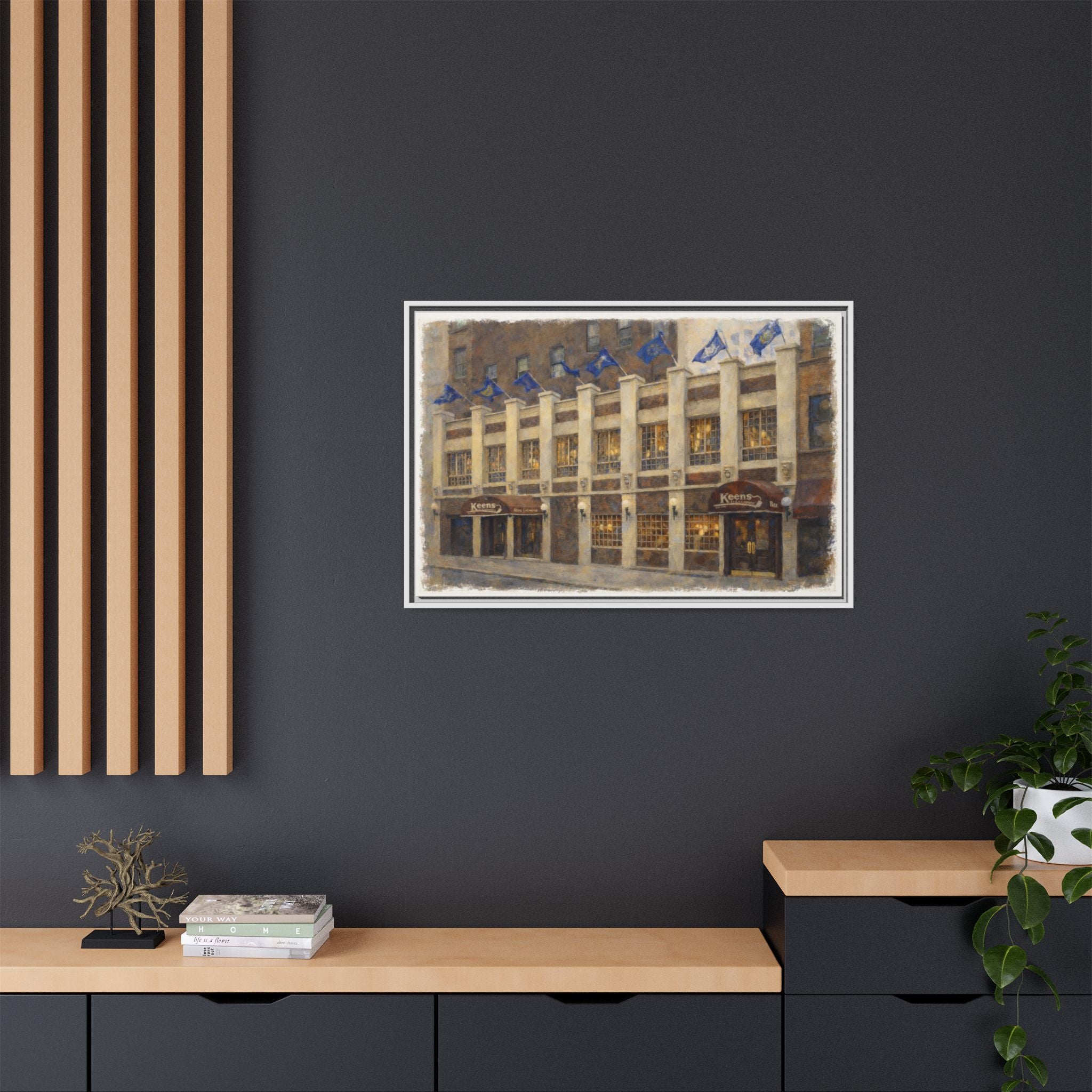 Keens Steakhouse — Restaurant Print | Matte Canvas + Wooden Frame