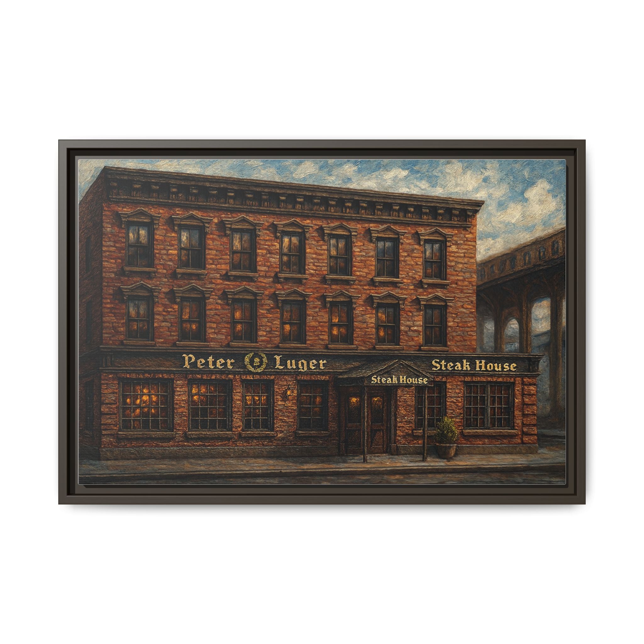 Peter Luger Steakhouse — Restaurant Print | Matte Canvas + Wooden Frame