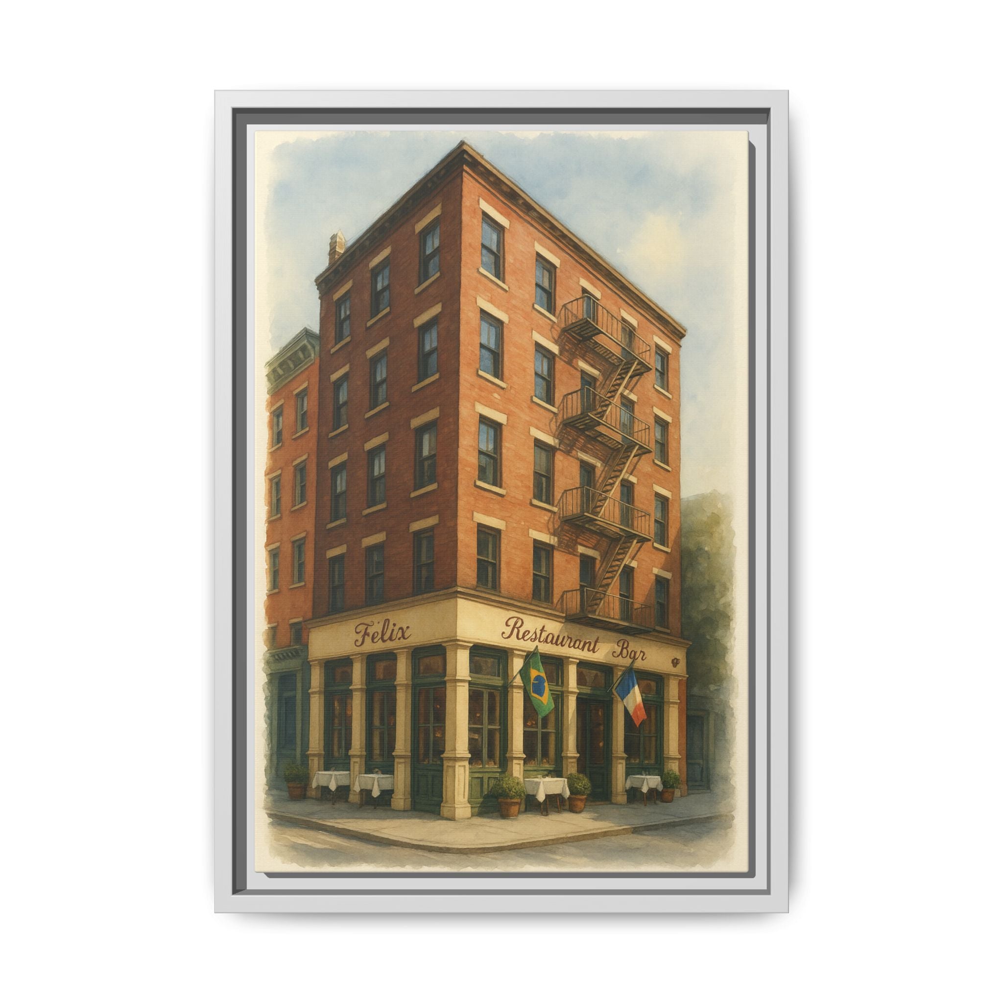 Felix — Restaurant Print | Matte Canvas + Wooden Frame