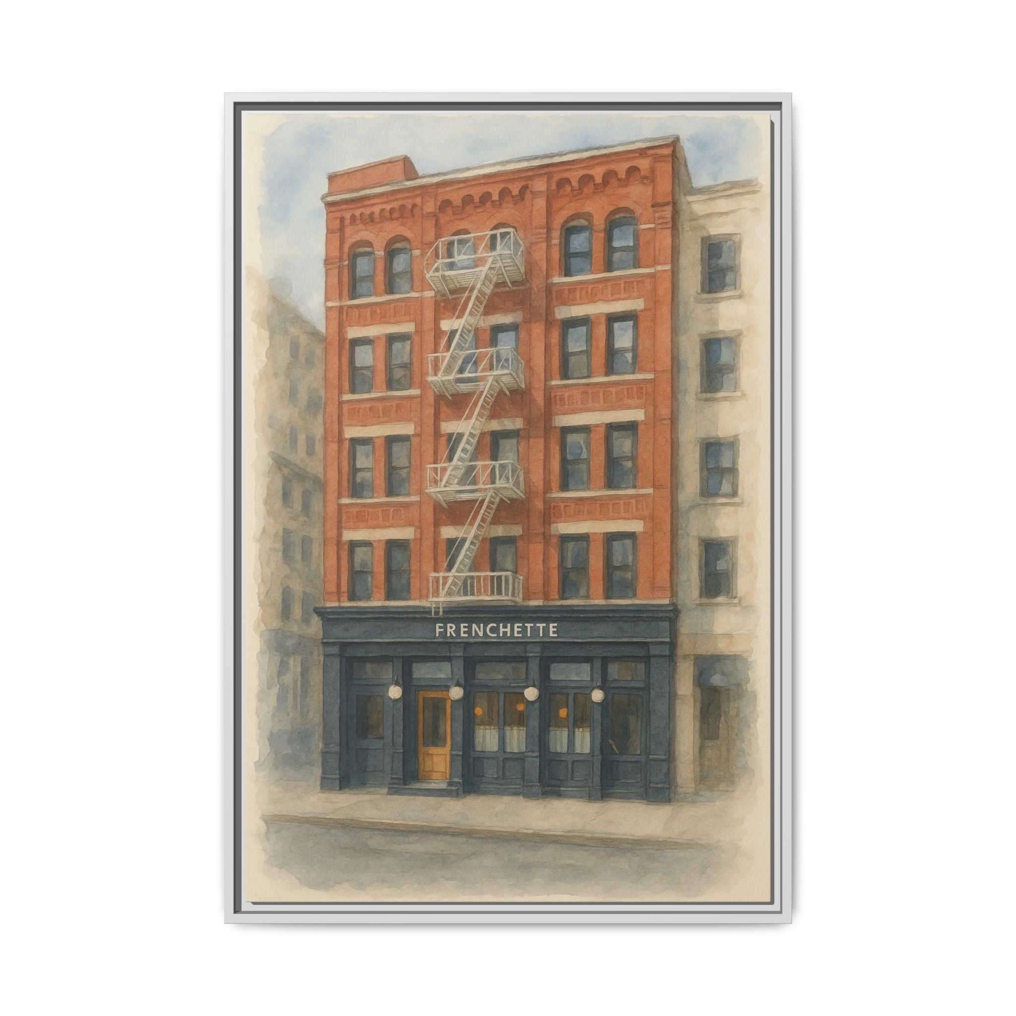 Frenchette Restaurant — Restaurant Print | Matte Canvas + Wooden Frame