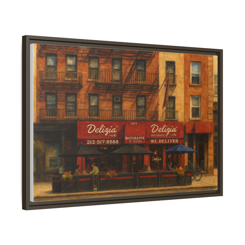 Delizia Pizza — Restaurant Print | Matte Canvas + Wooden Frame