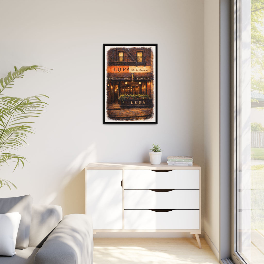 Lupa Osteria Romana — Restaurant Print | Matte Canvas + Wooden Frame