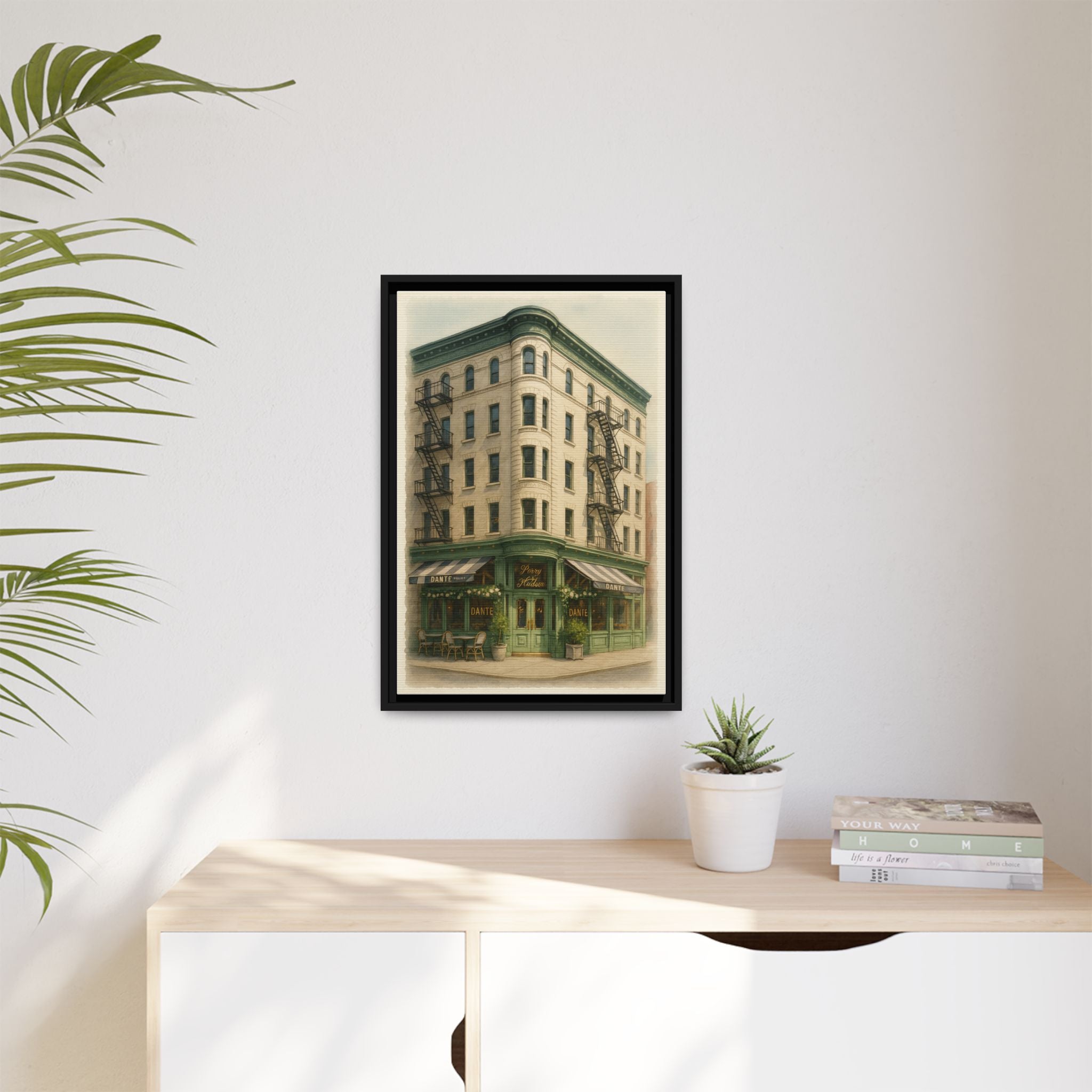 Dante West Village — Restaurant Print | Matte Canvas + Wooden Frame