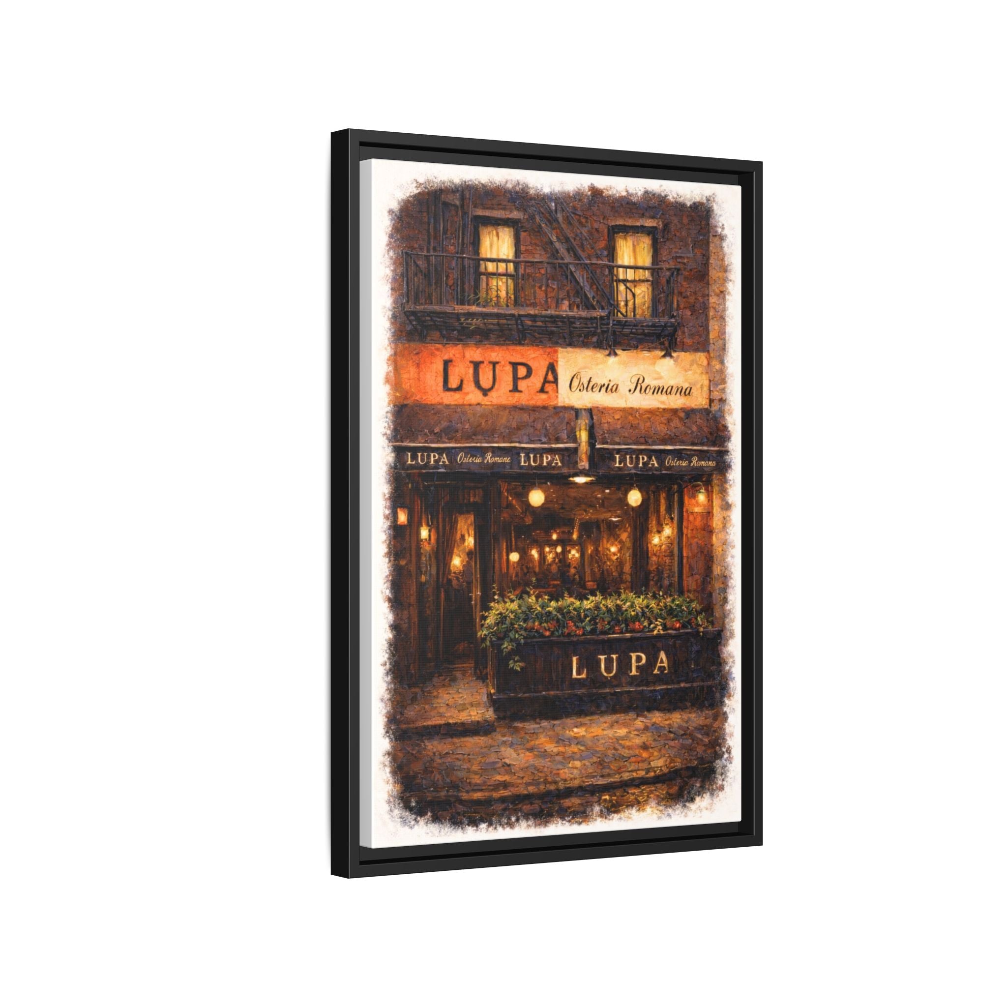 Lupa Osteria Romana — Restaurant Print | Matte Canvas + Wooden Frame