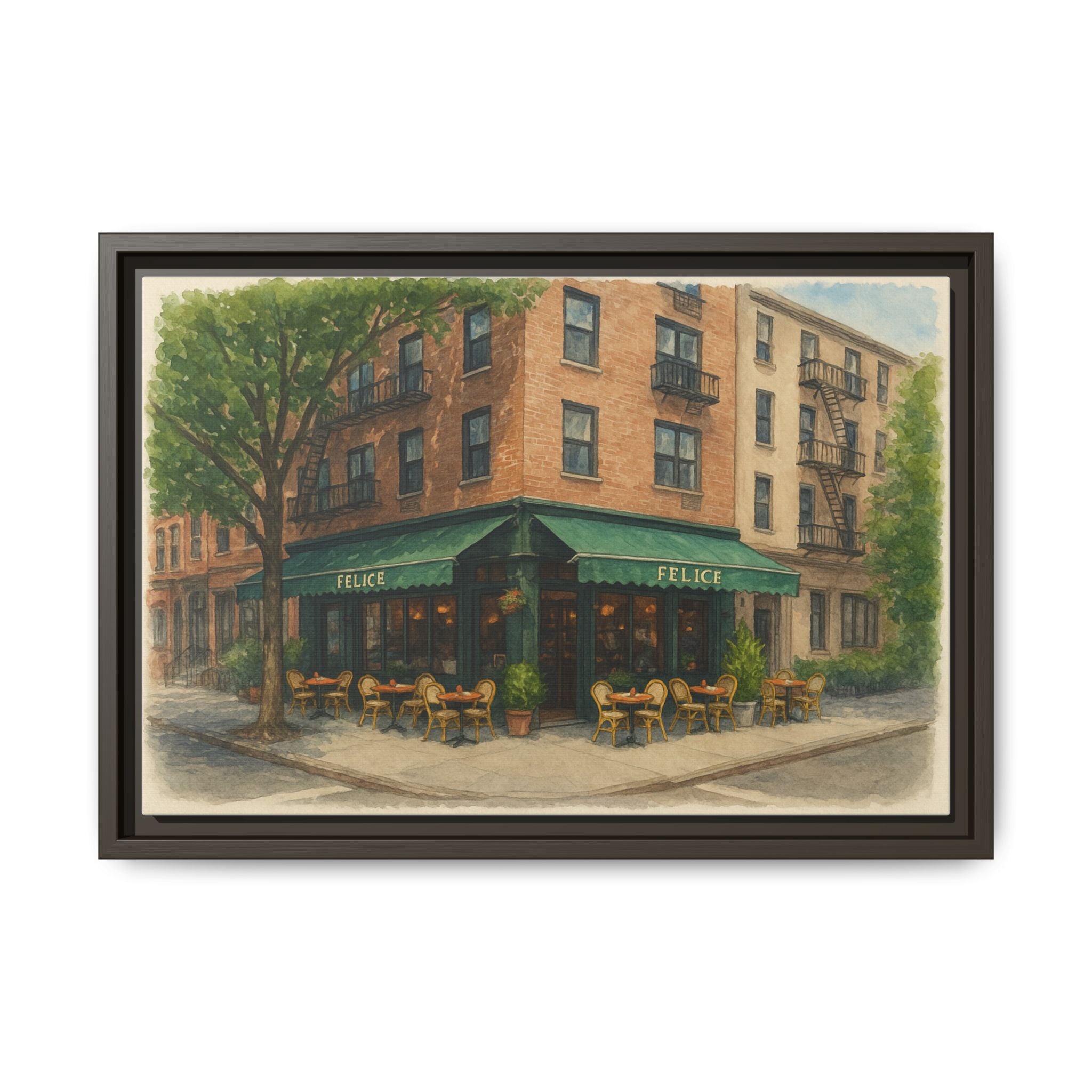 Felice — Restaurant Print | Matte Canvas + Wooden Frame