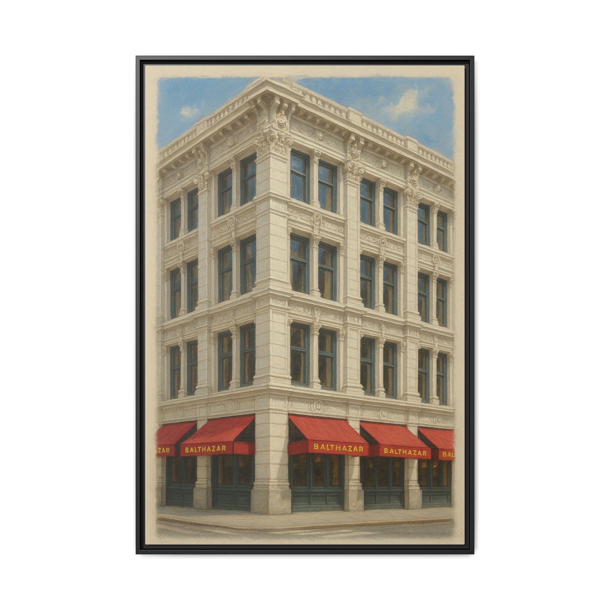 Balthazar Restaurant — Restaurant Print | Matte Canvas + Wooden Frame