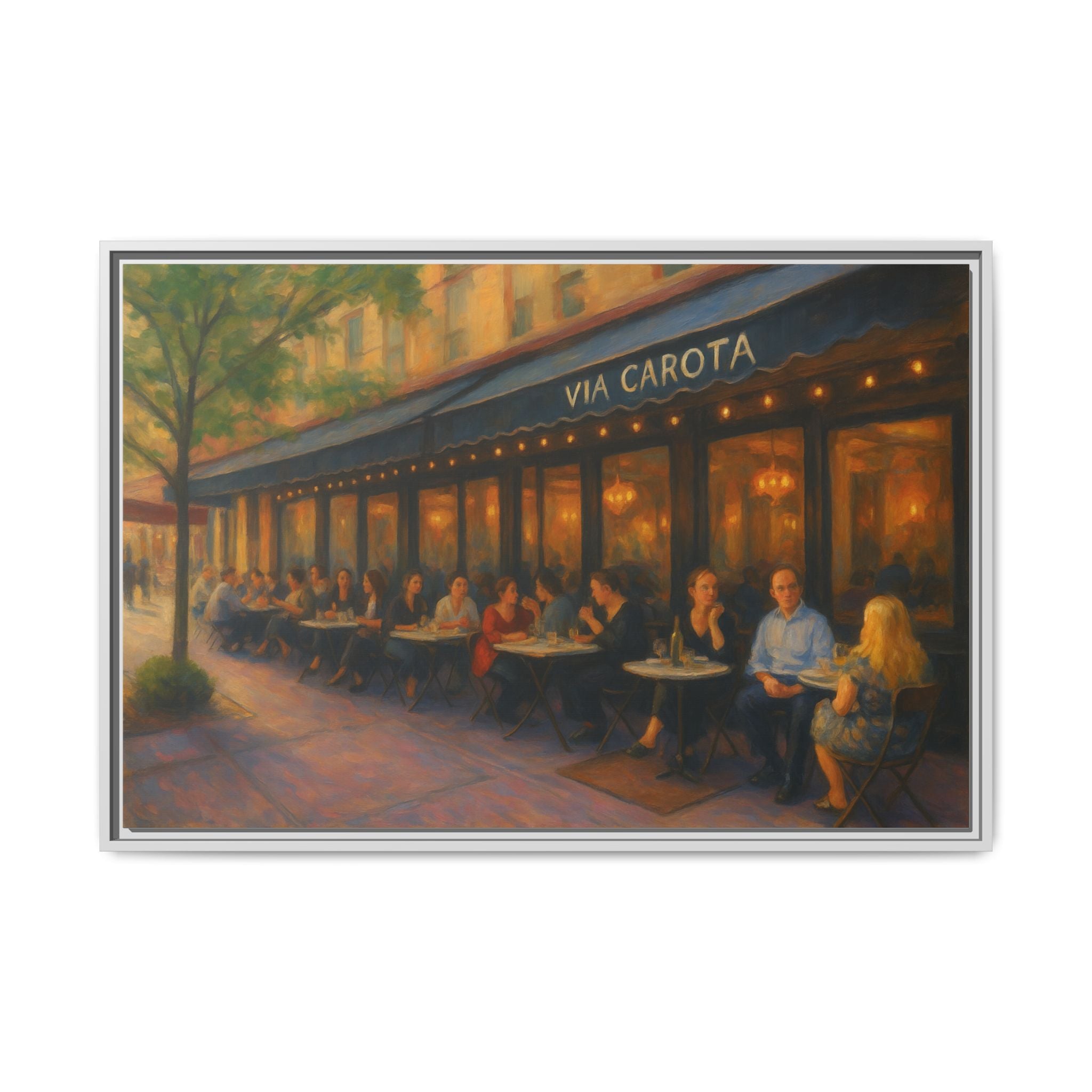 Via Carota — Restaurant Print | Matte Canvas + Wooden Frame