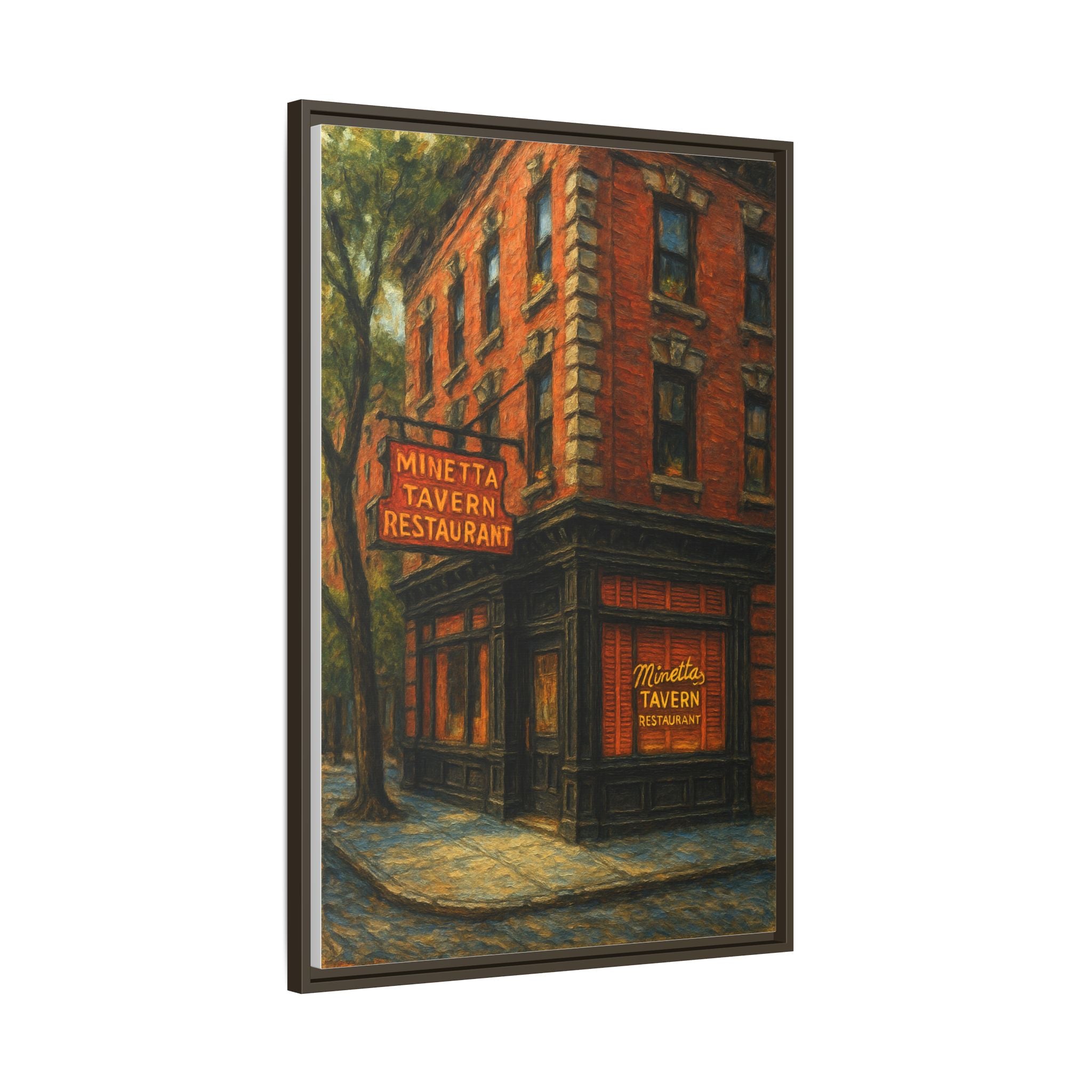Minetta Tavern — Restaurant Print | Matte Canvas + Wooden Frame