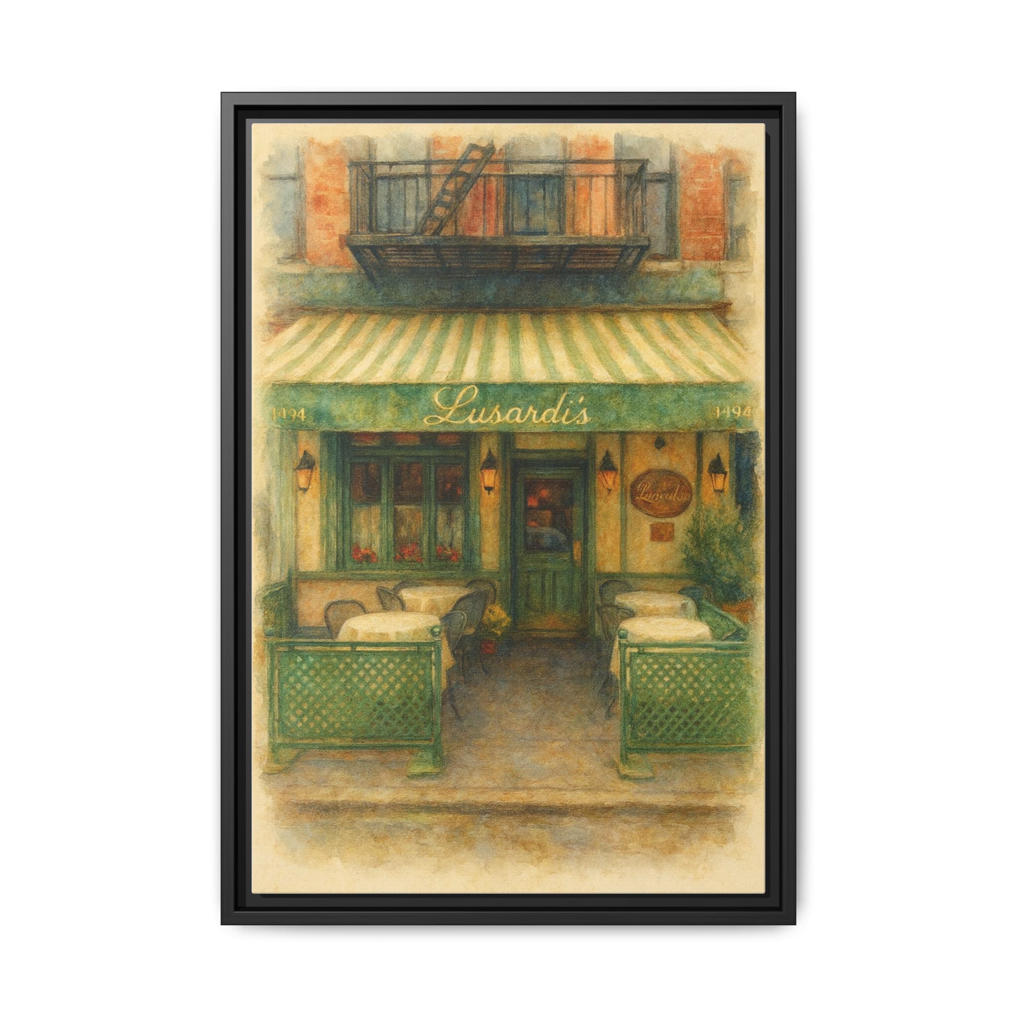 Lusardi's — Restaurant Print | Matte Canvas + Wooden Frame