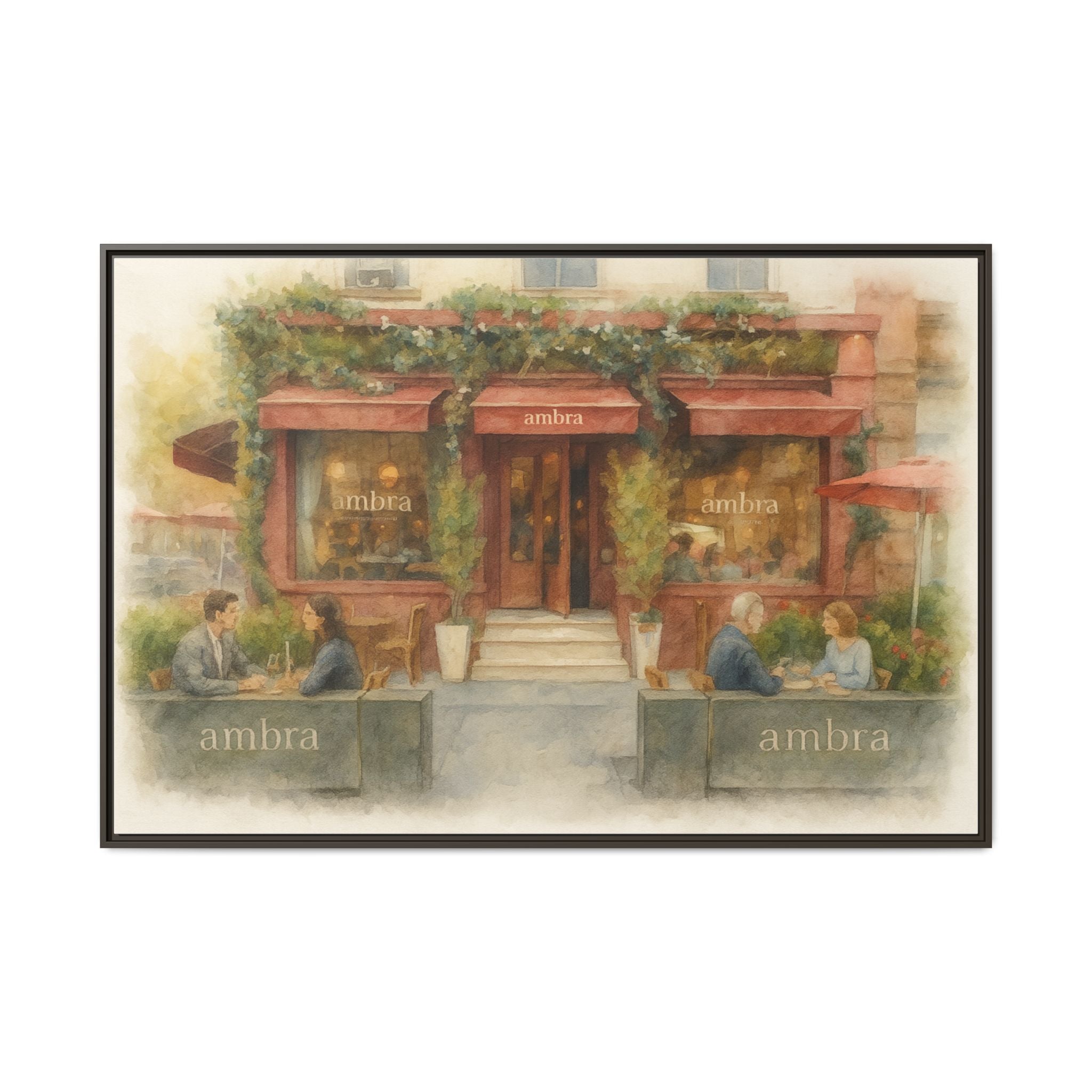 Ambra  — Restaurant Print | Matte Canvas + Wooden Frame