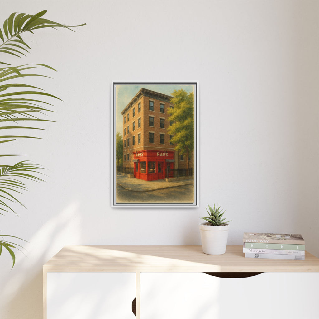 Rao's — Restaurant Print | Matte Canvas + Wooden Frame