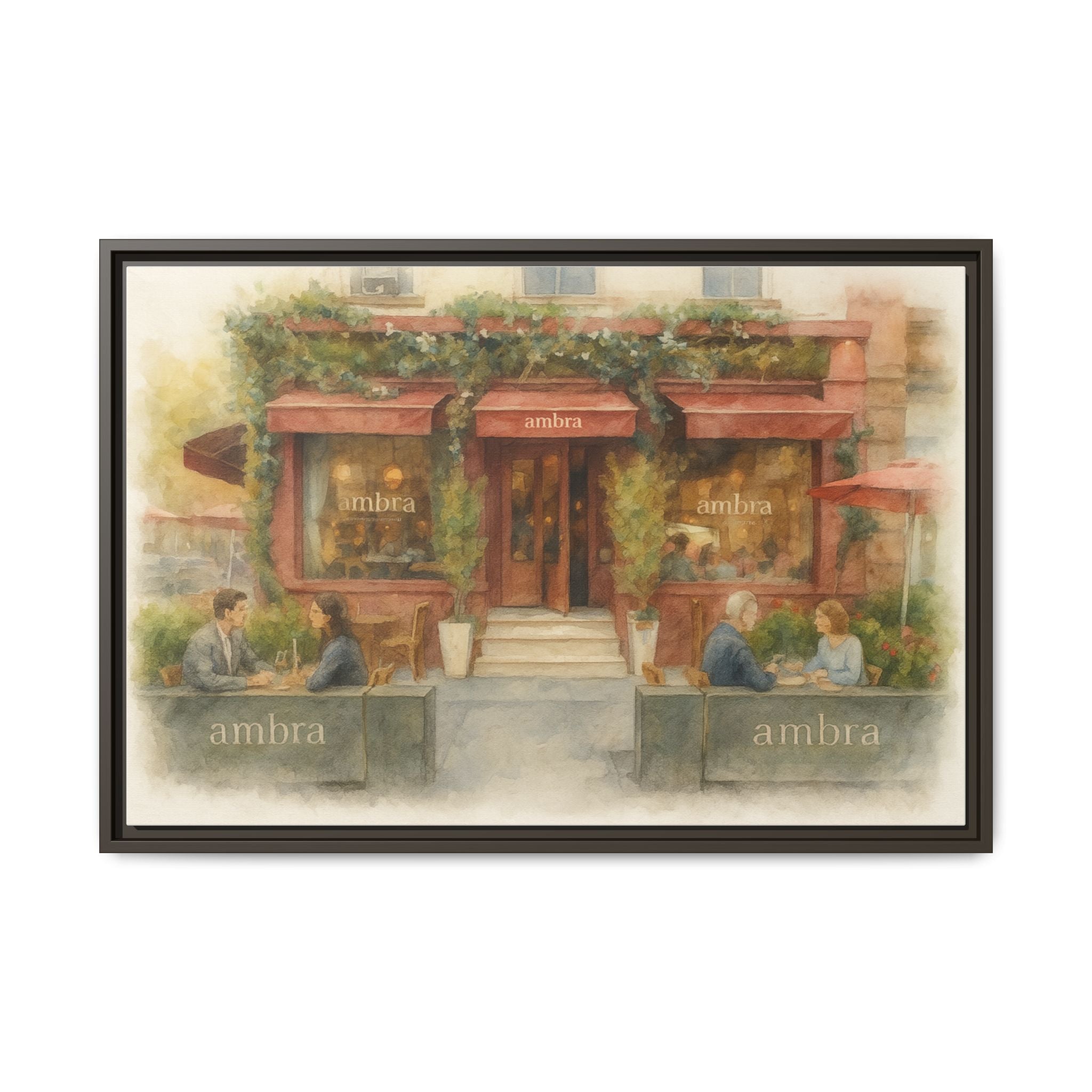 Ambra  — Restaurant Print | Matte Canvas + Wooden Frame