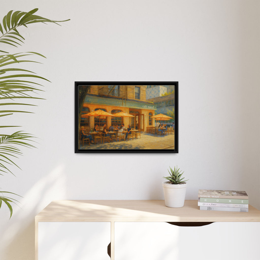 Café Maud — Restaurant Print | Matte Canvas + Wooden Frame