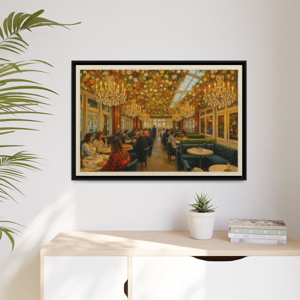 RH Rooftop — Restaurant Print | Matte Canvas + Wooden Frame