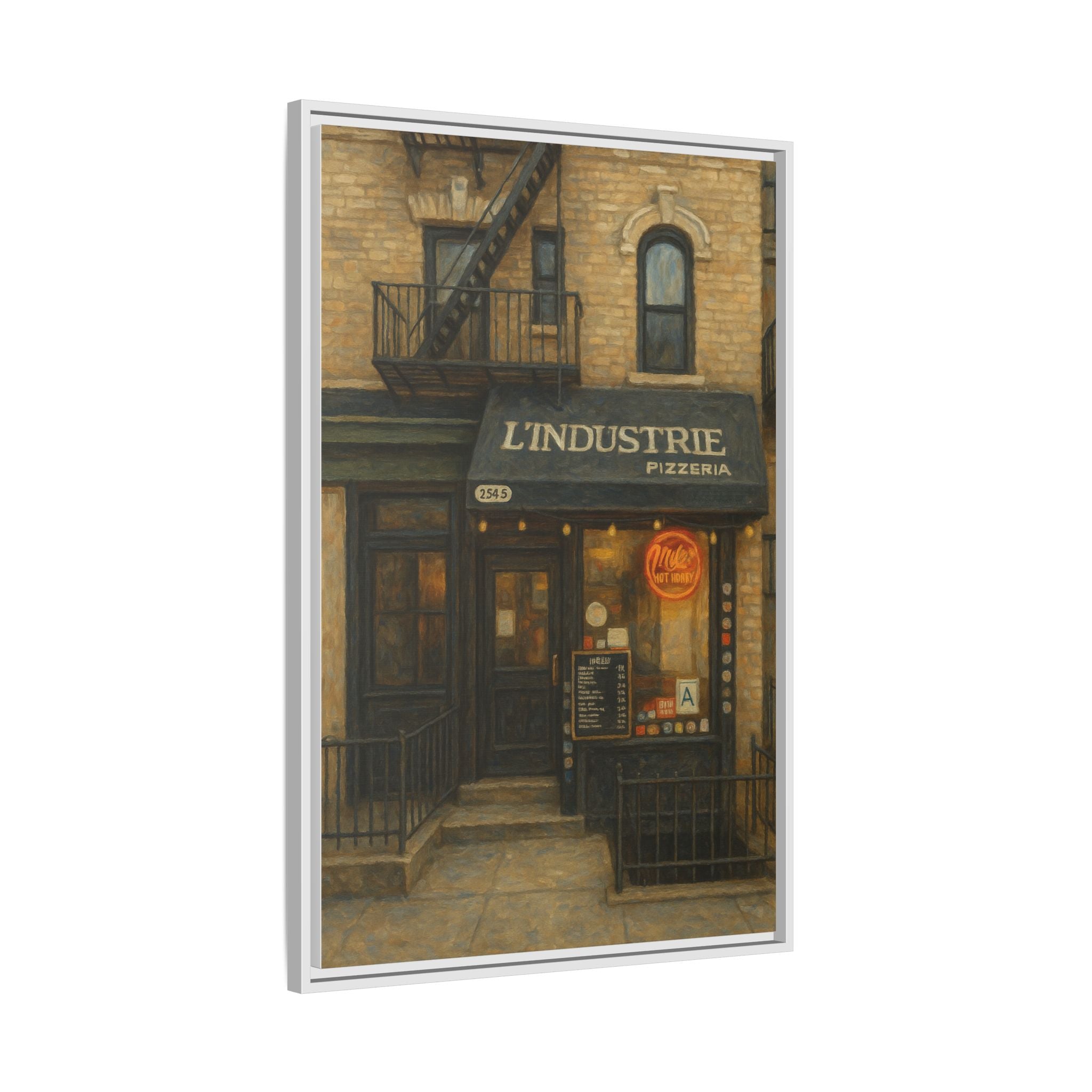 L'Industrie Pizza — Restaurant Print | Matte Canvas + Wooden Frame