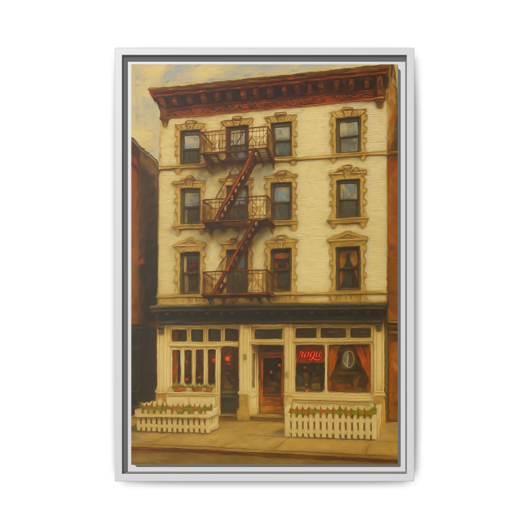 Frank — Restaurant Print | Matte Canvas + Wooden Frame