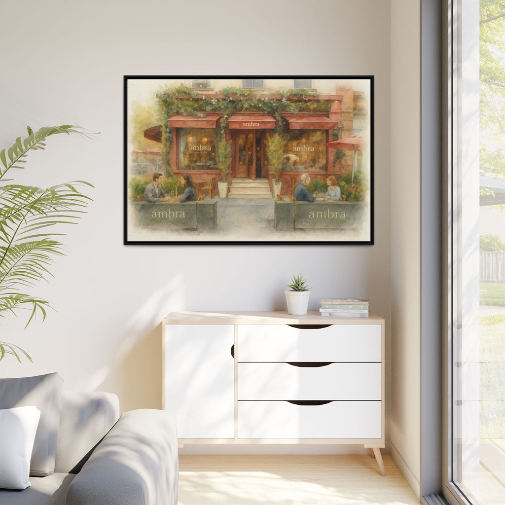 Ambra  — Restaurant Print | Matte Canvas + Wooden Frame