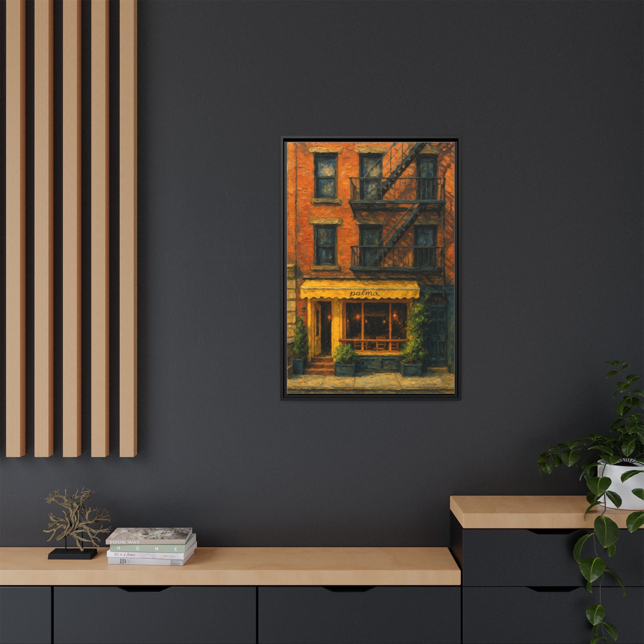 Palma II — Restaurant Print | Matte Canvas + Wooden Frame