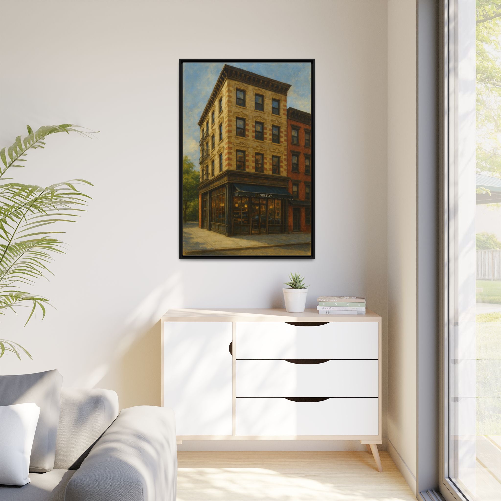 Ernesto's — Restaurant Print | Matte Canvas + Wooden Frame