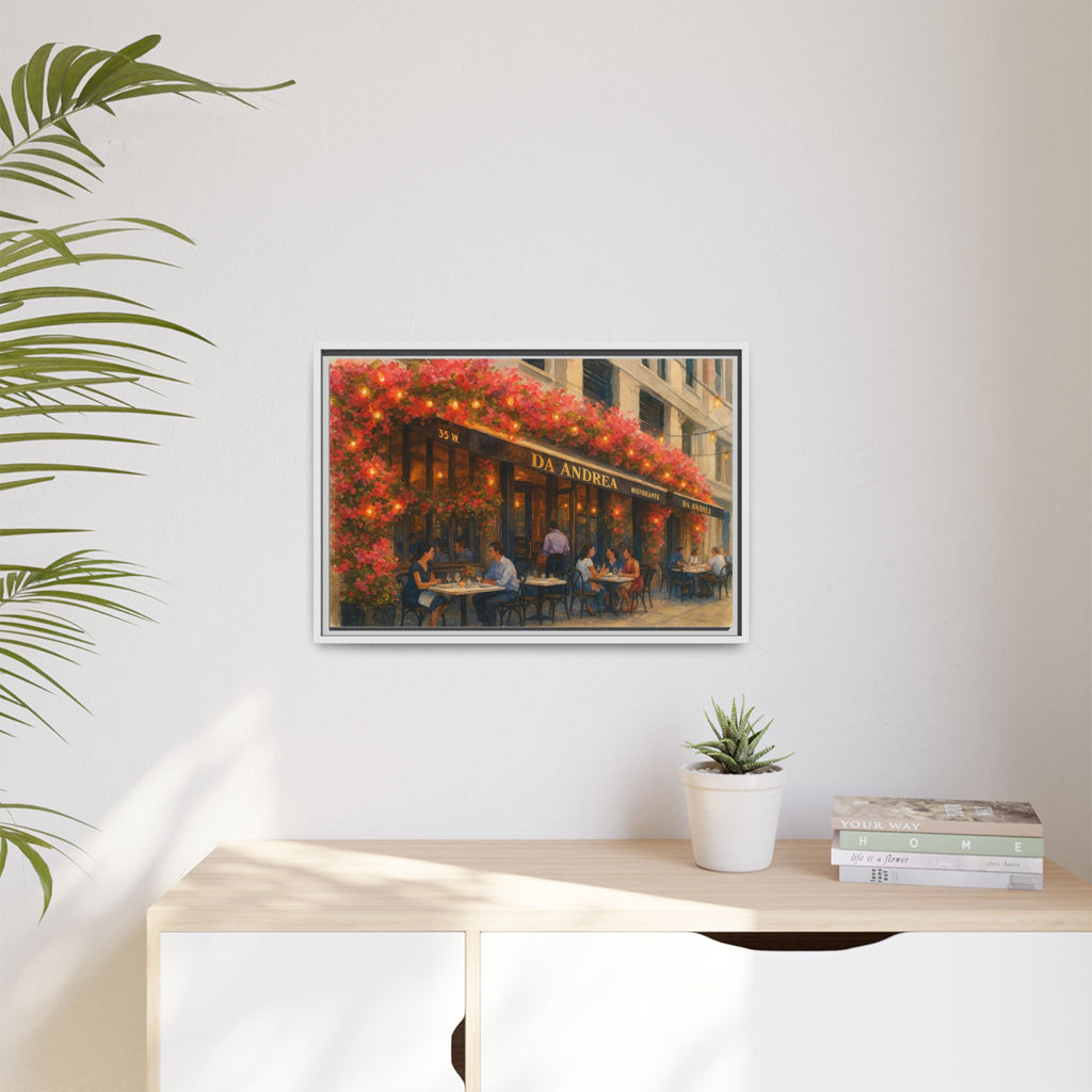 Da Andrea — Restaurant Print | Matte Canvas + Wooden Frame