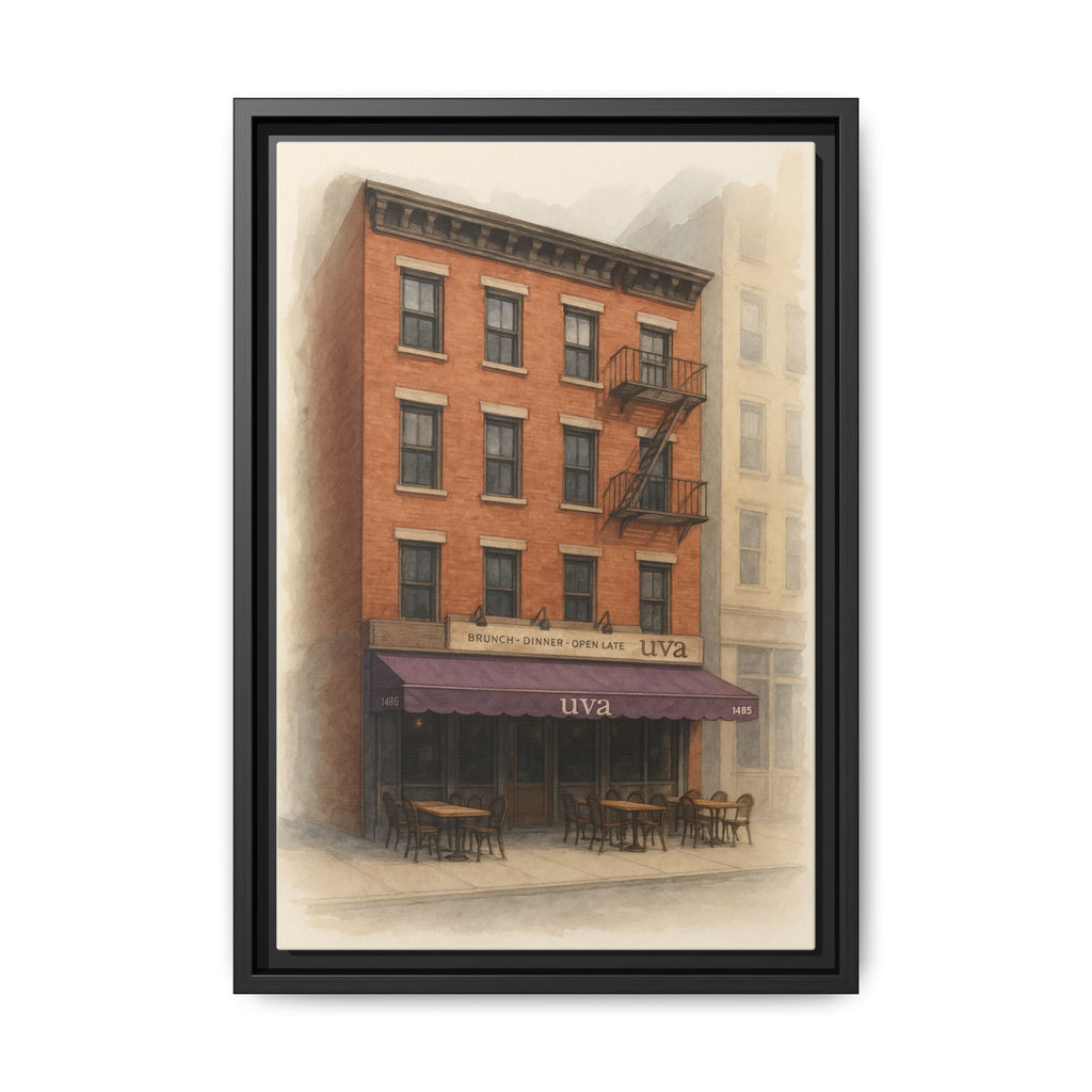 Uva Restaurant Print — Restaurant Print | Matte Canvas + Wooden Frame