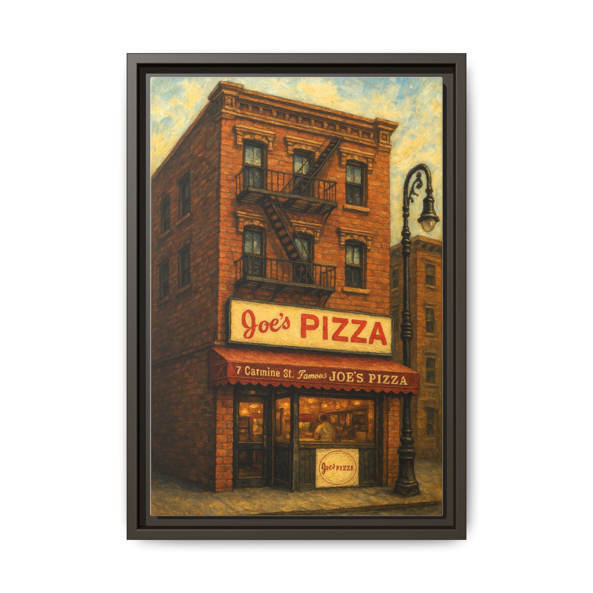 Joe's Pizza restaurant painting gift wooden frame wall decor