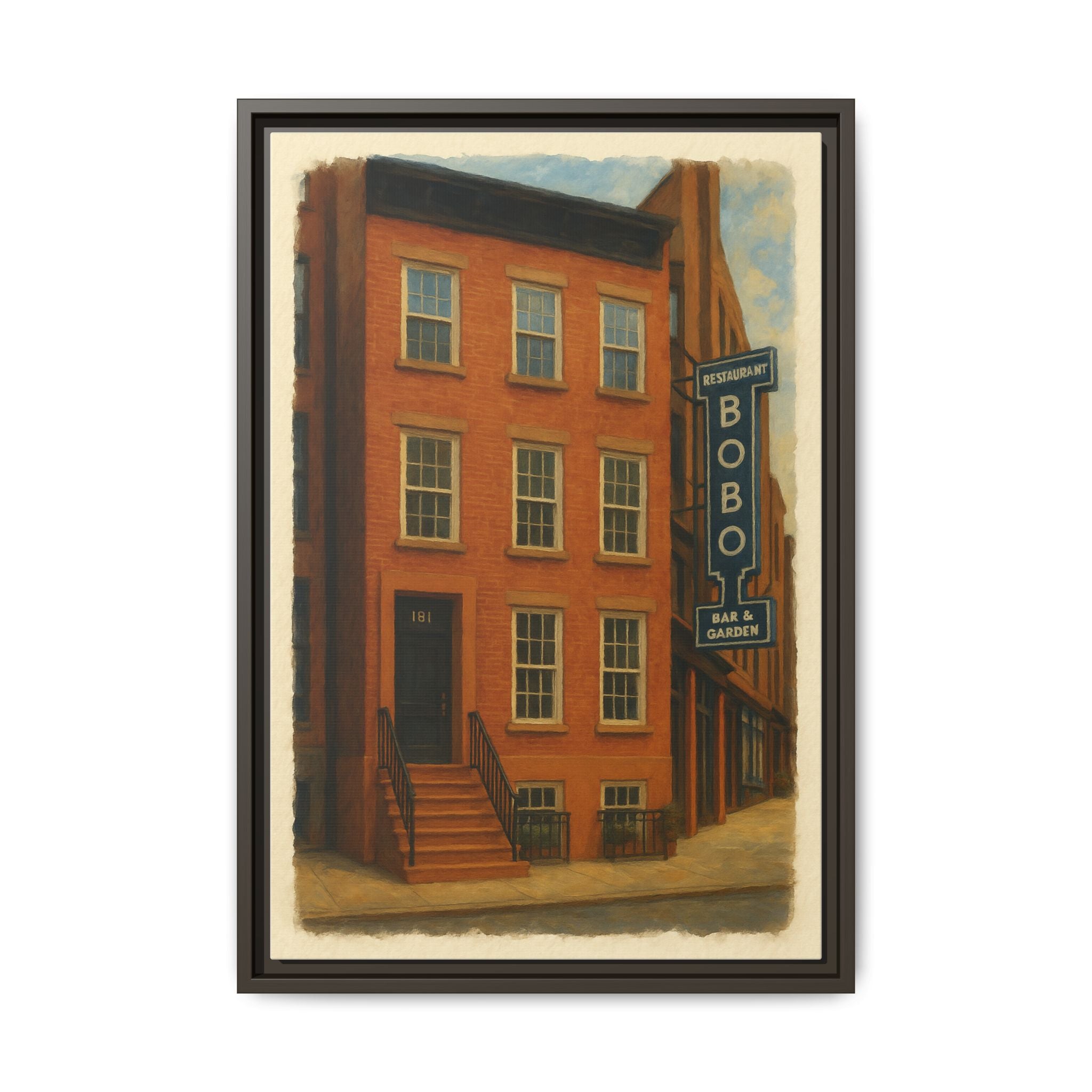 Bobo Restaurant — Restaurant Print | Matte Canvas + Wooden Frame
