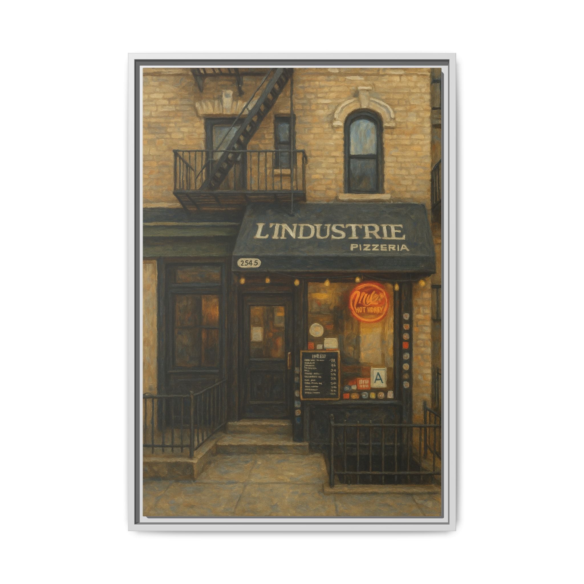 L'Industrie Pizza — Restaurant Print | Matte Canvas + Wooden Frame