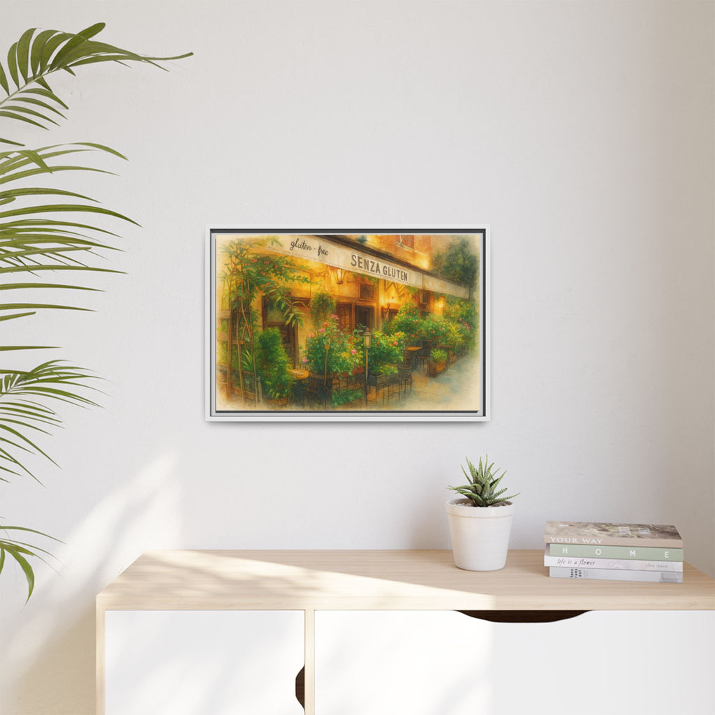Senza Gluten — Restaurant Print | Matte Canvas + Wooden Frame