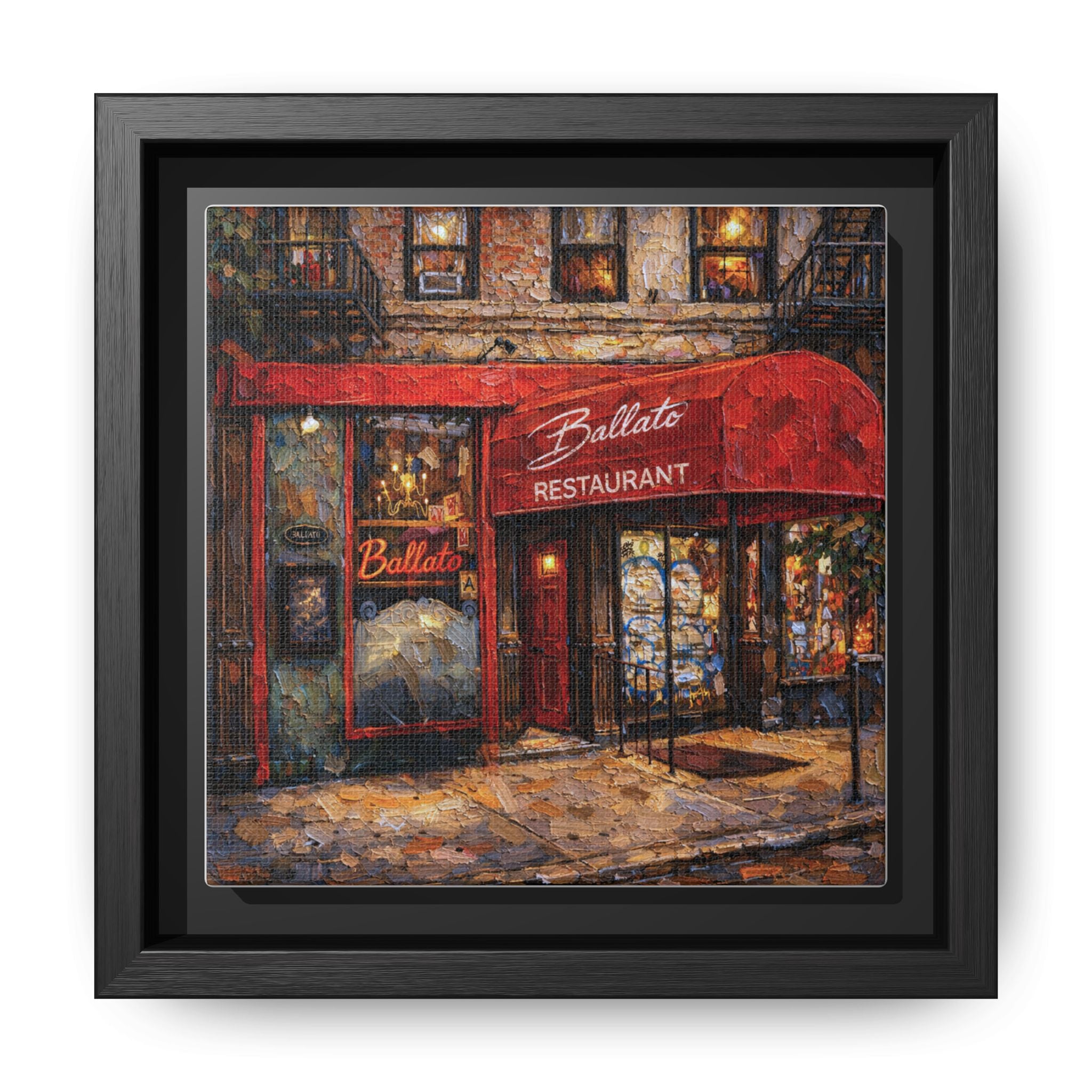 Emilio's Ballato — Restaurant Print | Matte Canvas + Wooden Frame