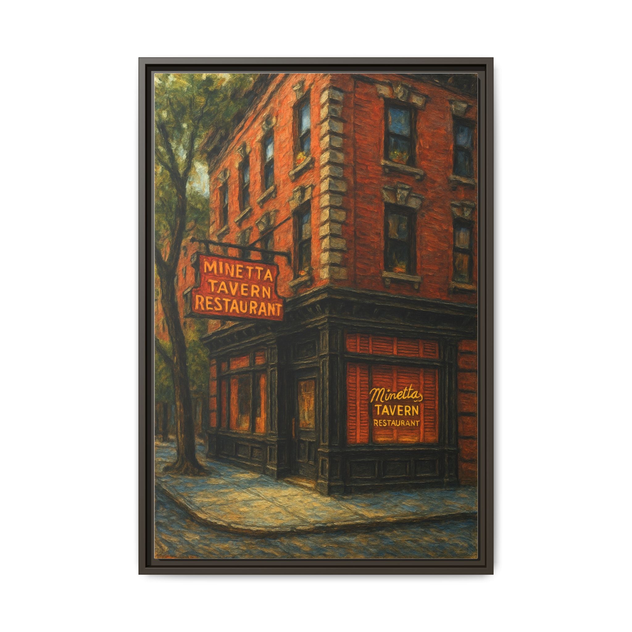 Minetta Tavern — Restaurant Print | Matte Canvas + Wooden Frame