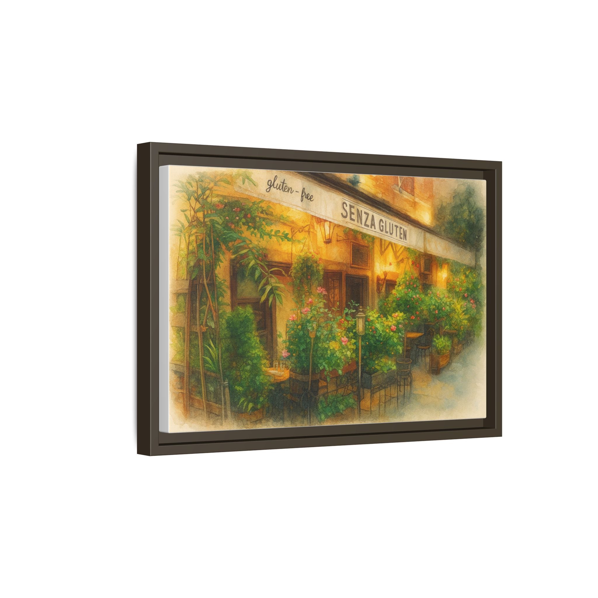 Senza Gluten — Restaurant Print | Matte Canvas + Wooden Frame