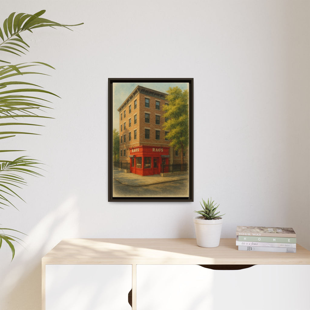 Rao's — Restaurant Print | Matte Canvas + Wooden Frame