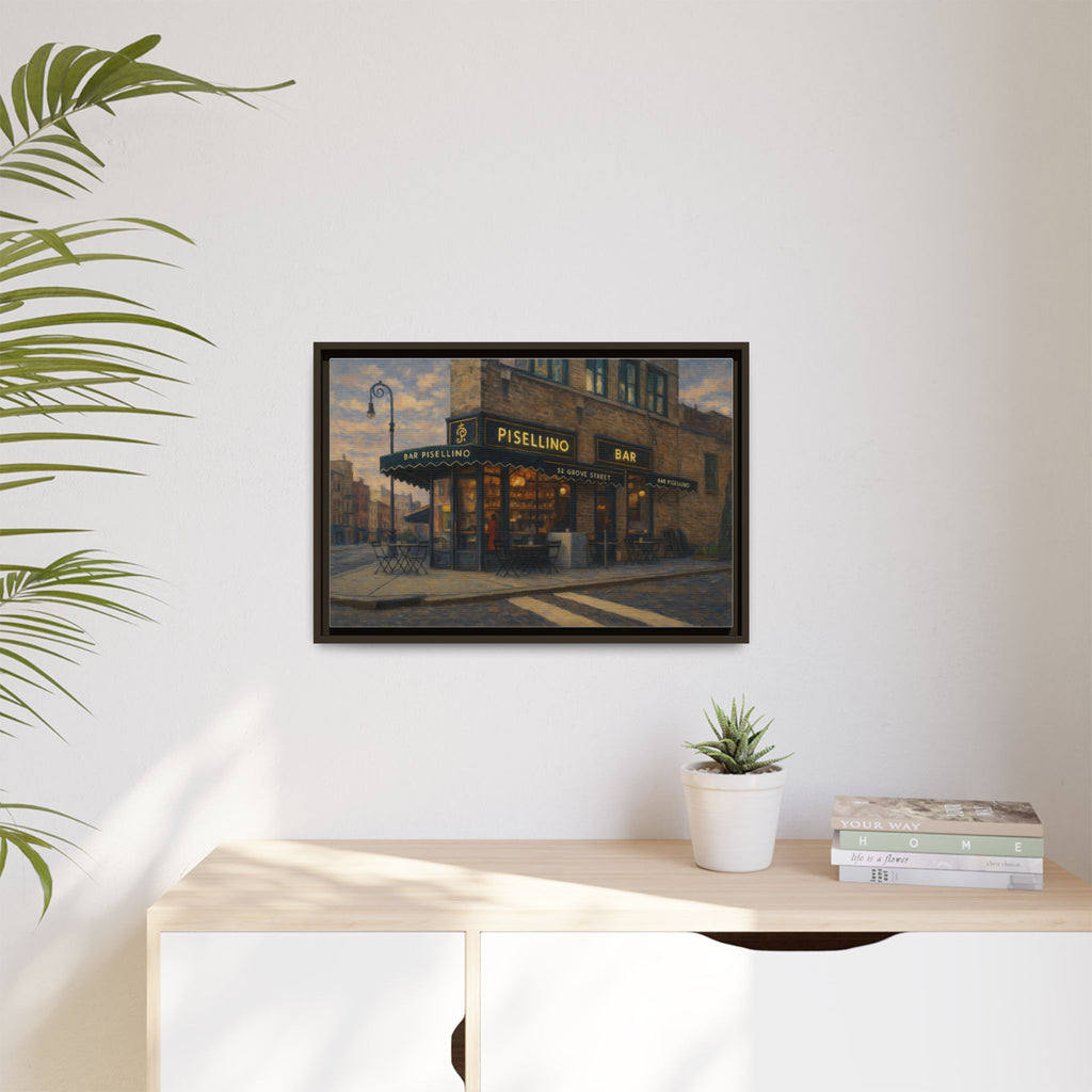 Bar Pisellino — Restaurant Print | Matte Canvas + Wooden Frame