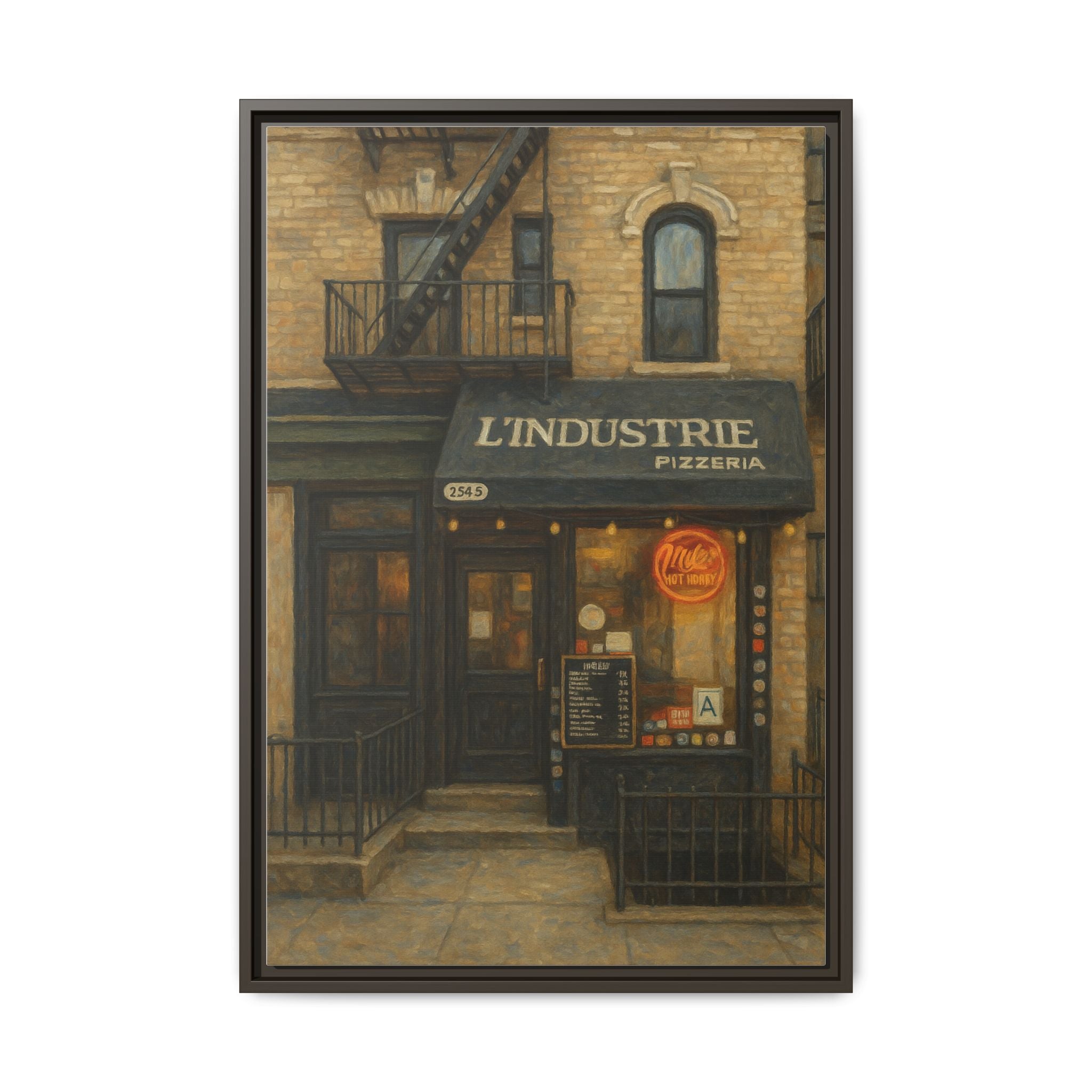 L'Industrie Pizza — Restaurant Print | Matte Canvas + Wooden Frame